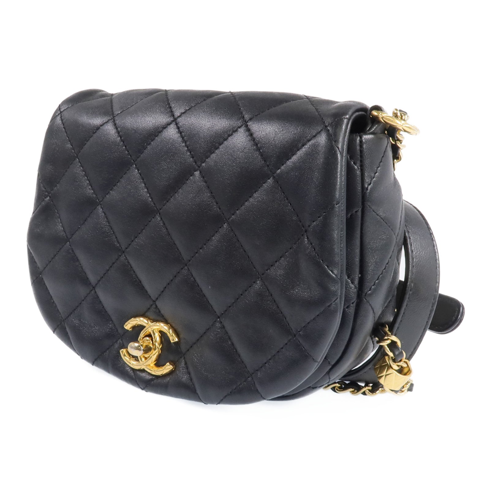 CHANEL 【激減優惠】羊皮皮革COCO Mail Crossbody Bag金扣金鏈肩背包