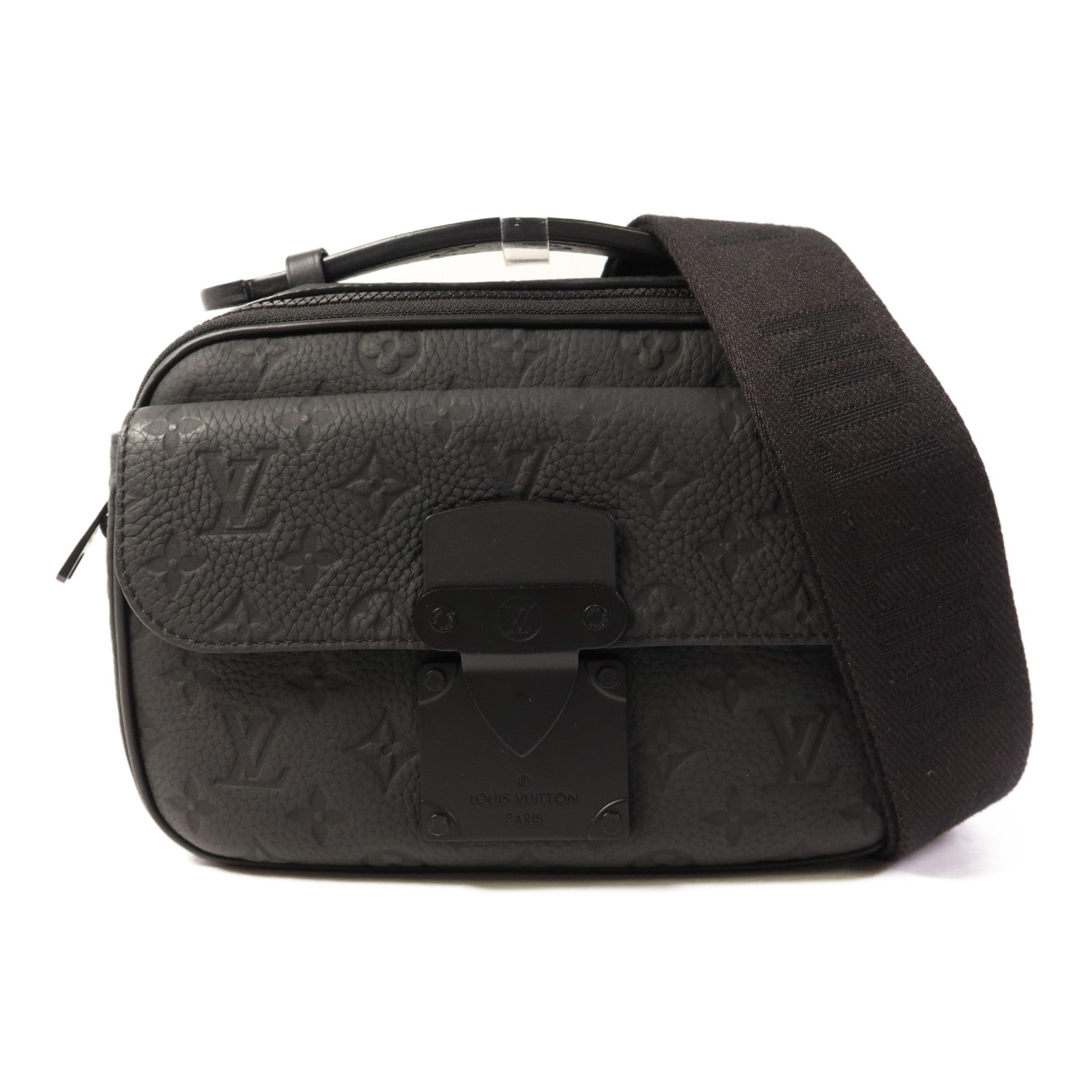 LOUIS VUITTON Taurillon S Lock Messenger手挽肩背兩用袋