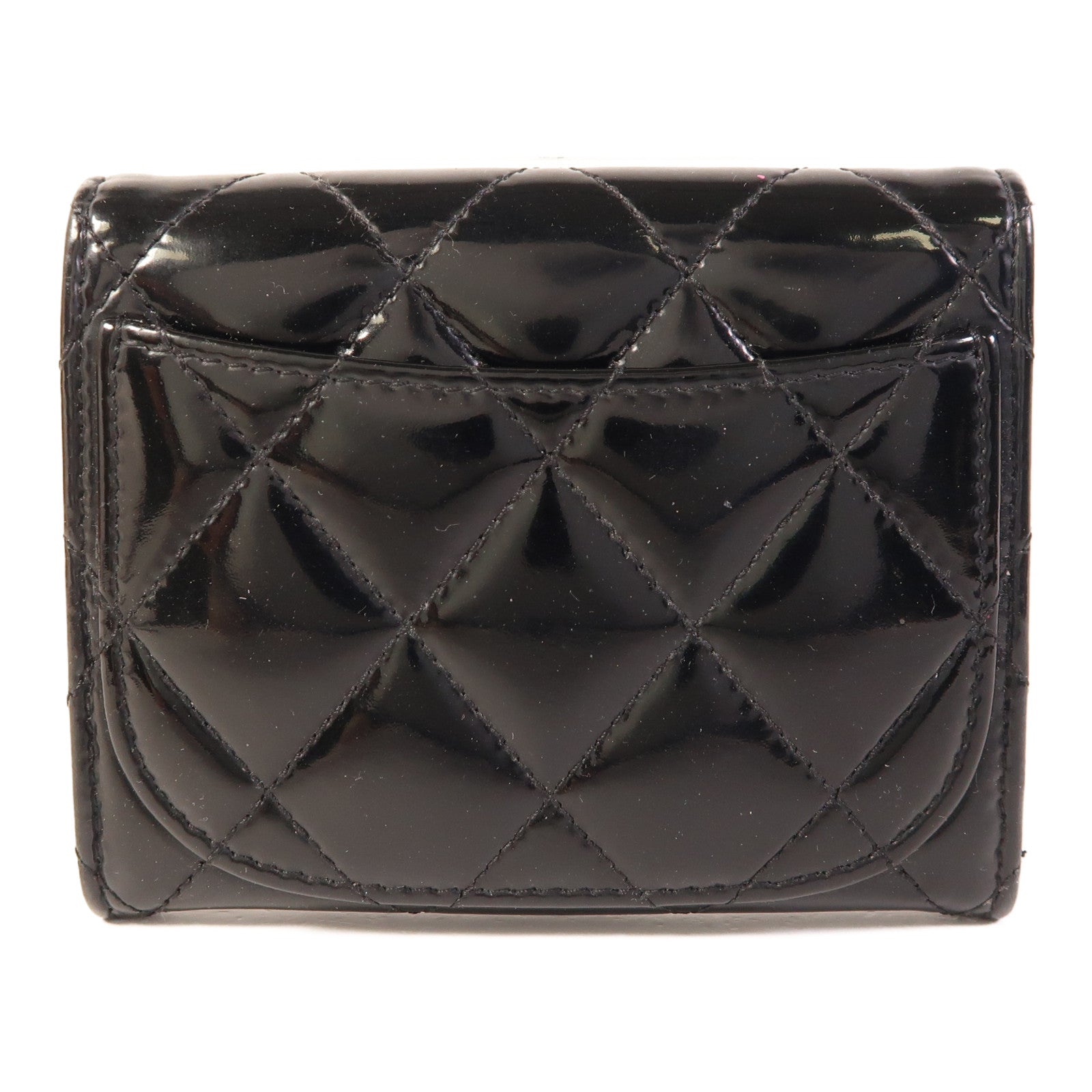 CHANEL 漆皮皮革Card Case銀扣卡片套