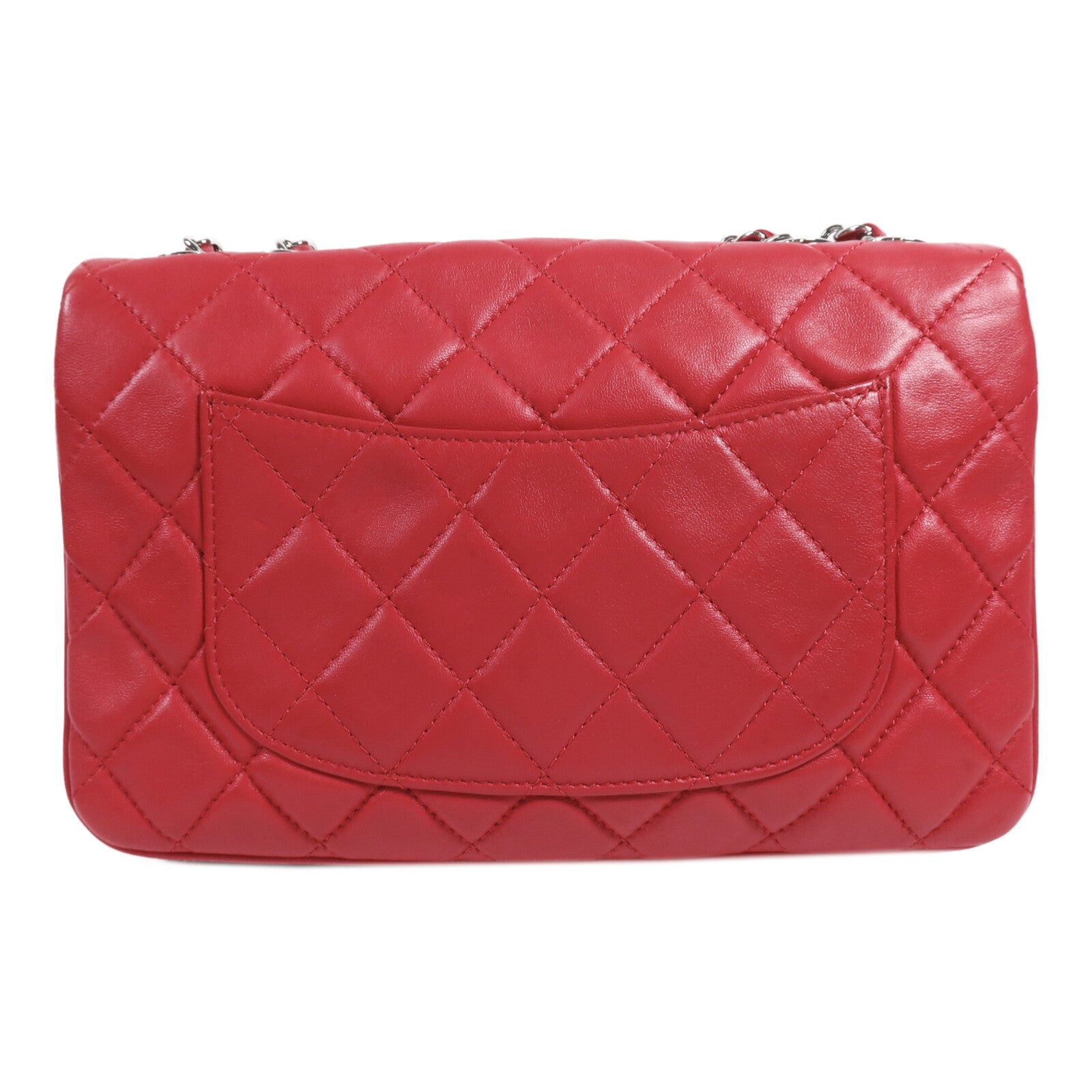 CHANEL 羊皮皮革Chain Shoulder銀扣鏈帶肩背袋