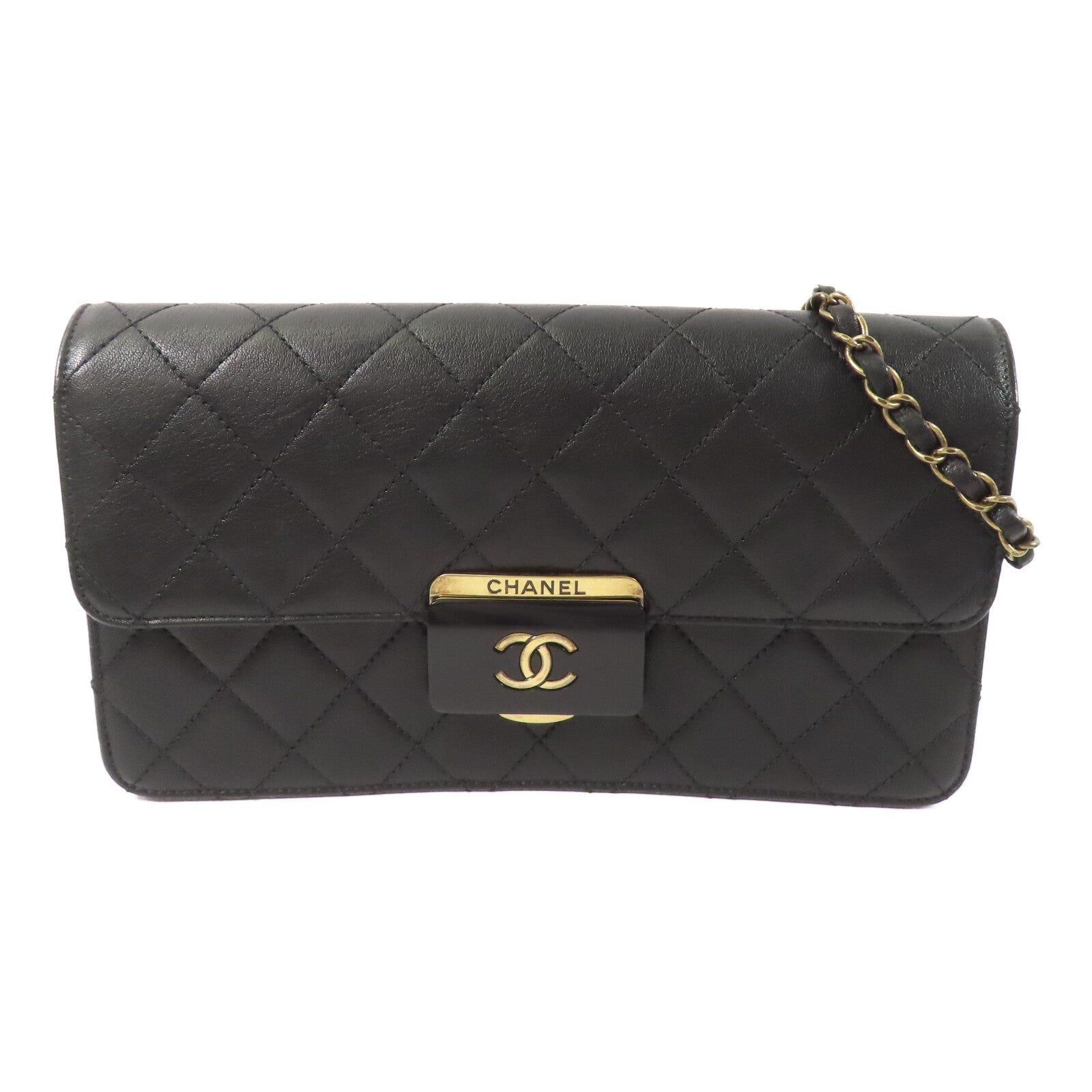 CHANEL 牛皮皮革Beauty Lock Flap鏈帶肩背袋