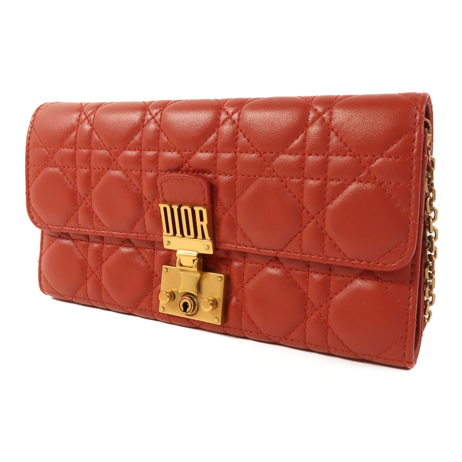 Dior 牛皮皮革Chain Shoulder Bag金扣鏈帶肩背袋