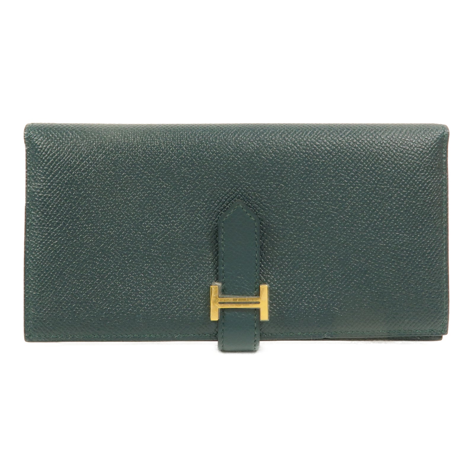 HERMES Epsom皮革Bearn Long Wallet長錢包Vert Cypres