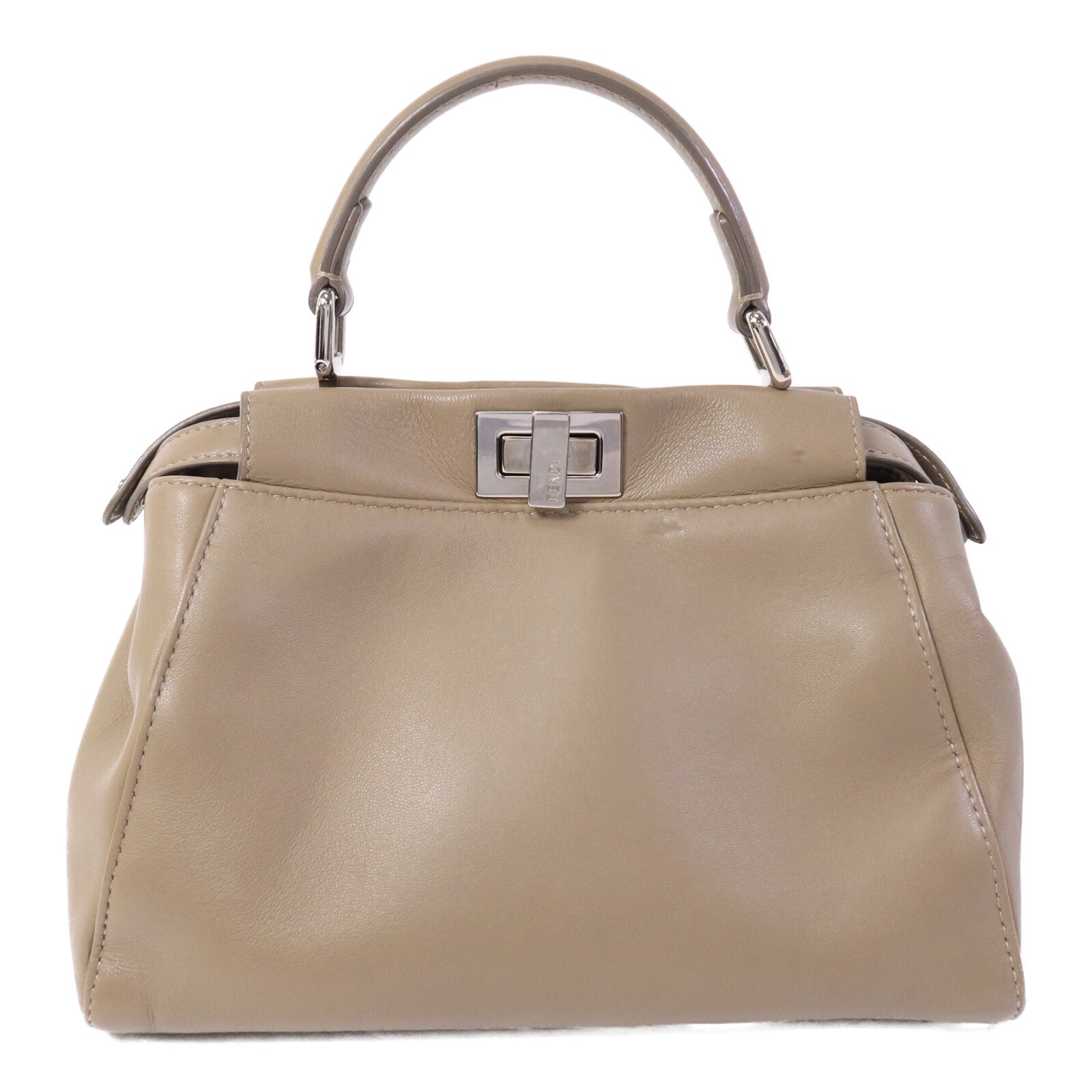 FENDI 牛皮皮革Peekaboo Mini手挽肩背兩用袋