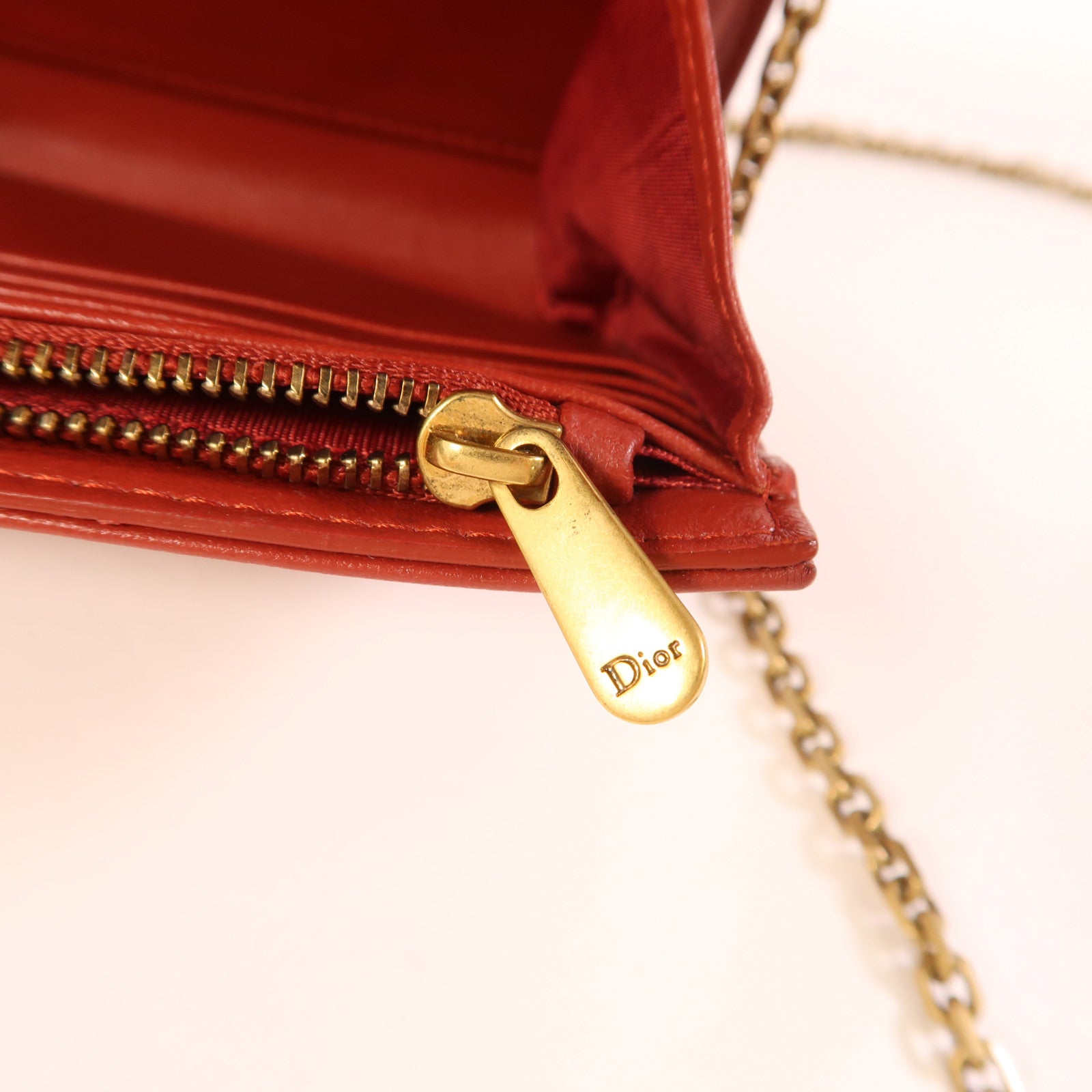 Dior 牛皮皮革Chain Shoulder Bag金扣鏈帶肩背袋