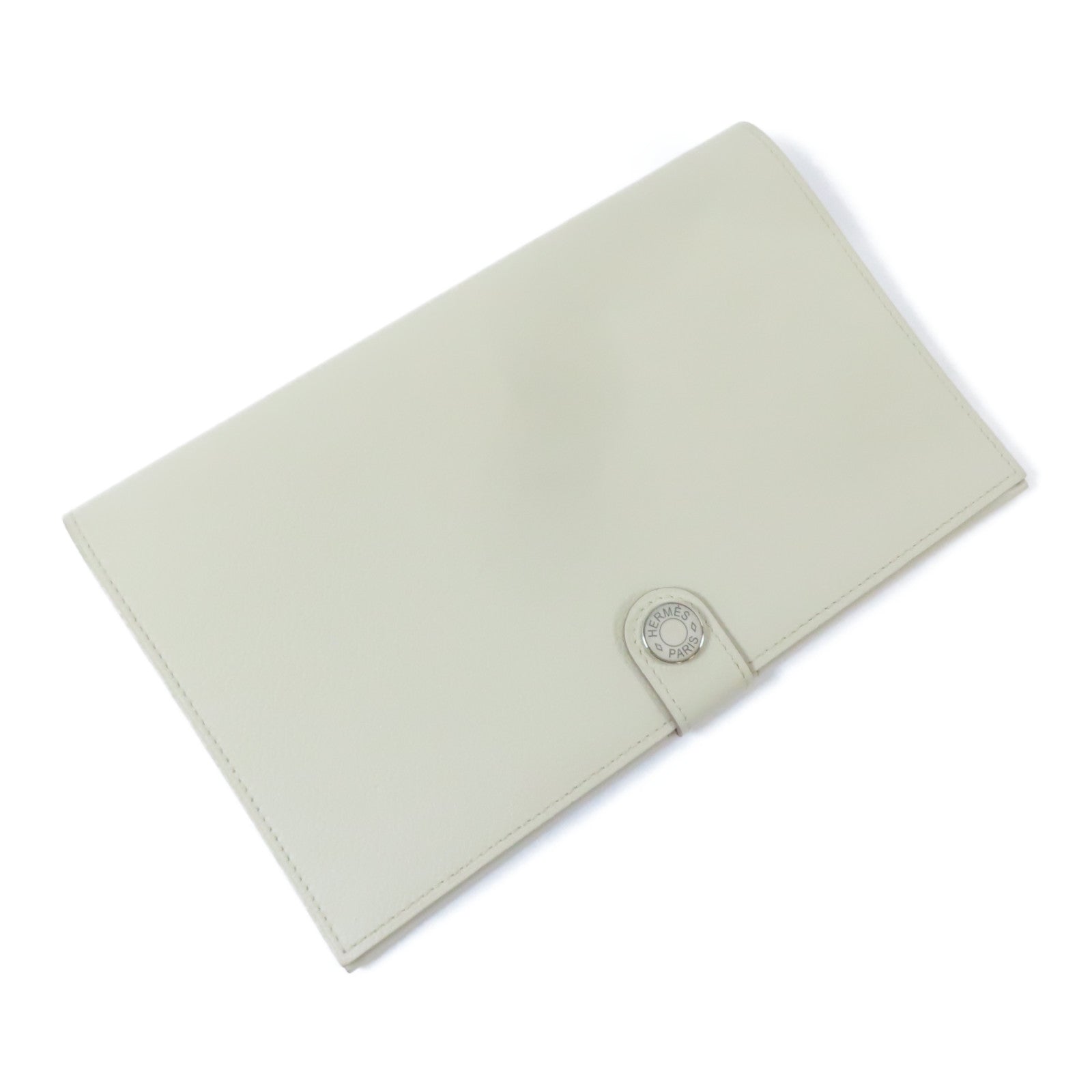 HERMES 【激減優惠】Evercolor皮革R.M.S Toutenmain Wallet銀扣錢包Beton灰色