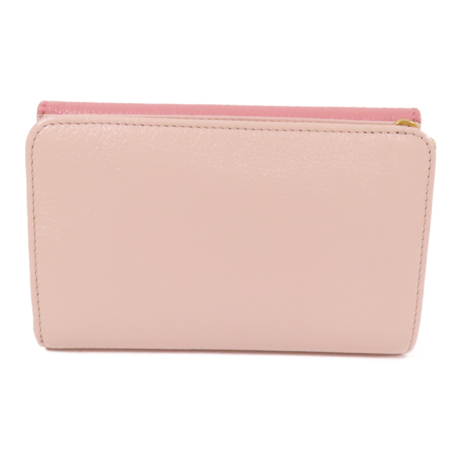 Miu Miu 牛皮皮革Trifold Wallet金扣錢包