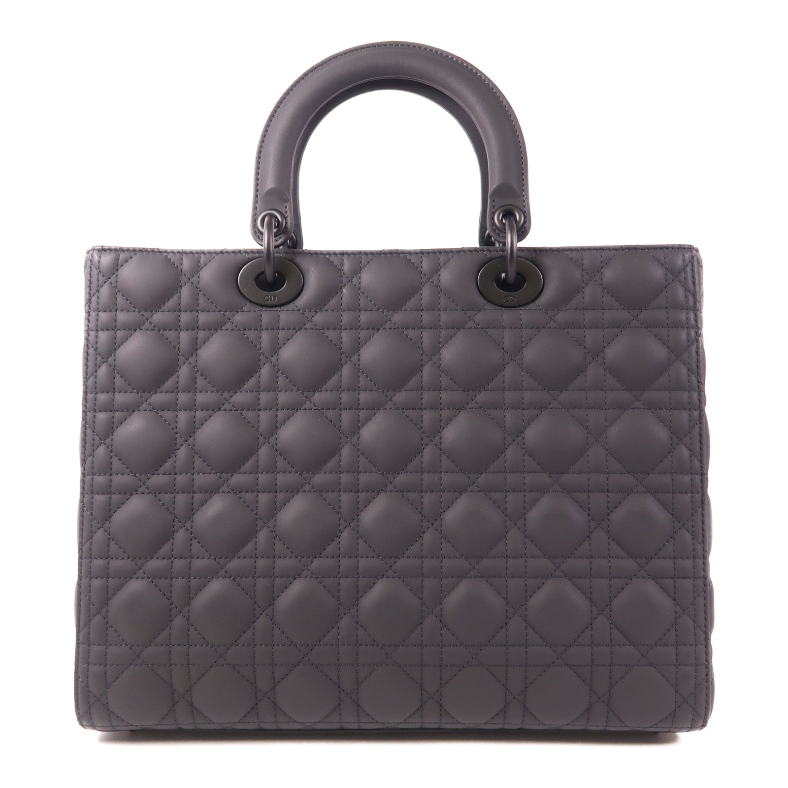 Christian Dior CD Lady Dior Large 2 Way Bag Calfskin Leather Black