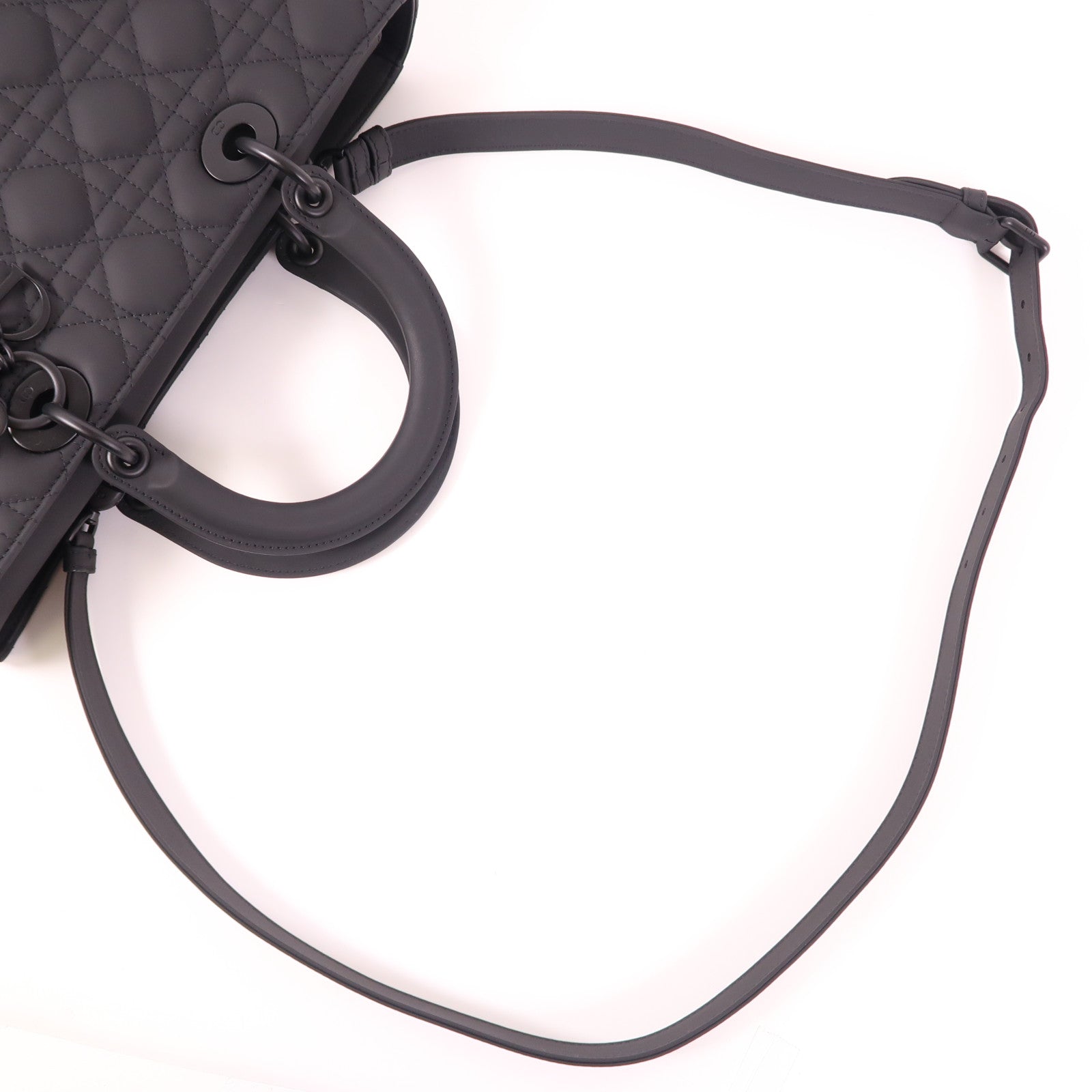 Christian Dior CD Lady Dior Large 2 Way Bag Calfskin Leather Black