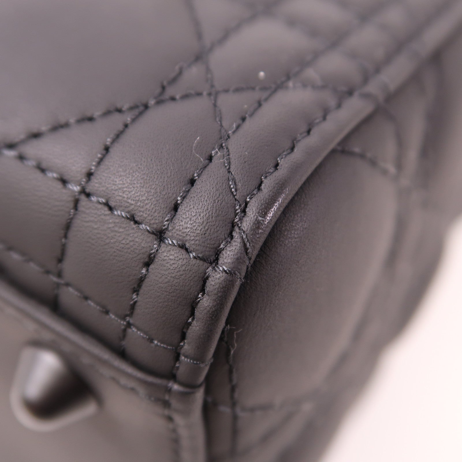 Christian Dior CD Lady Dior Large 2 Way Bag Calfskin Leather Black