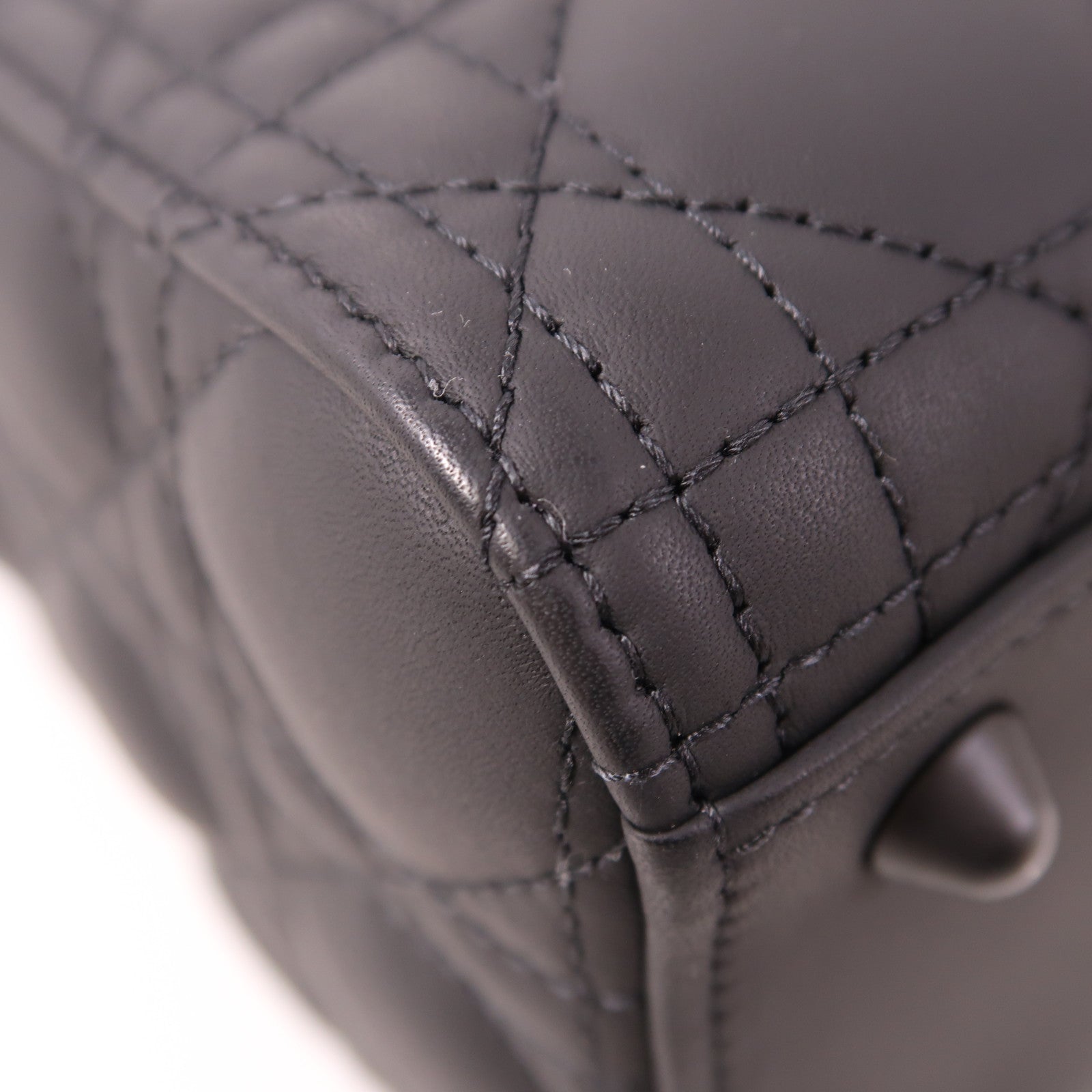 Christian Dior CD Lady Dior Large 2 Way Bag Calfskin Leather Black