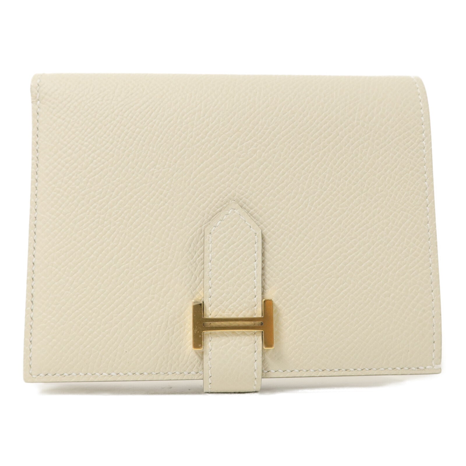 HERMES Epsom皮革Bearn Compact Wallet錢包Craie