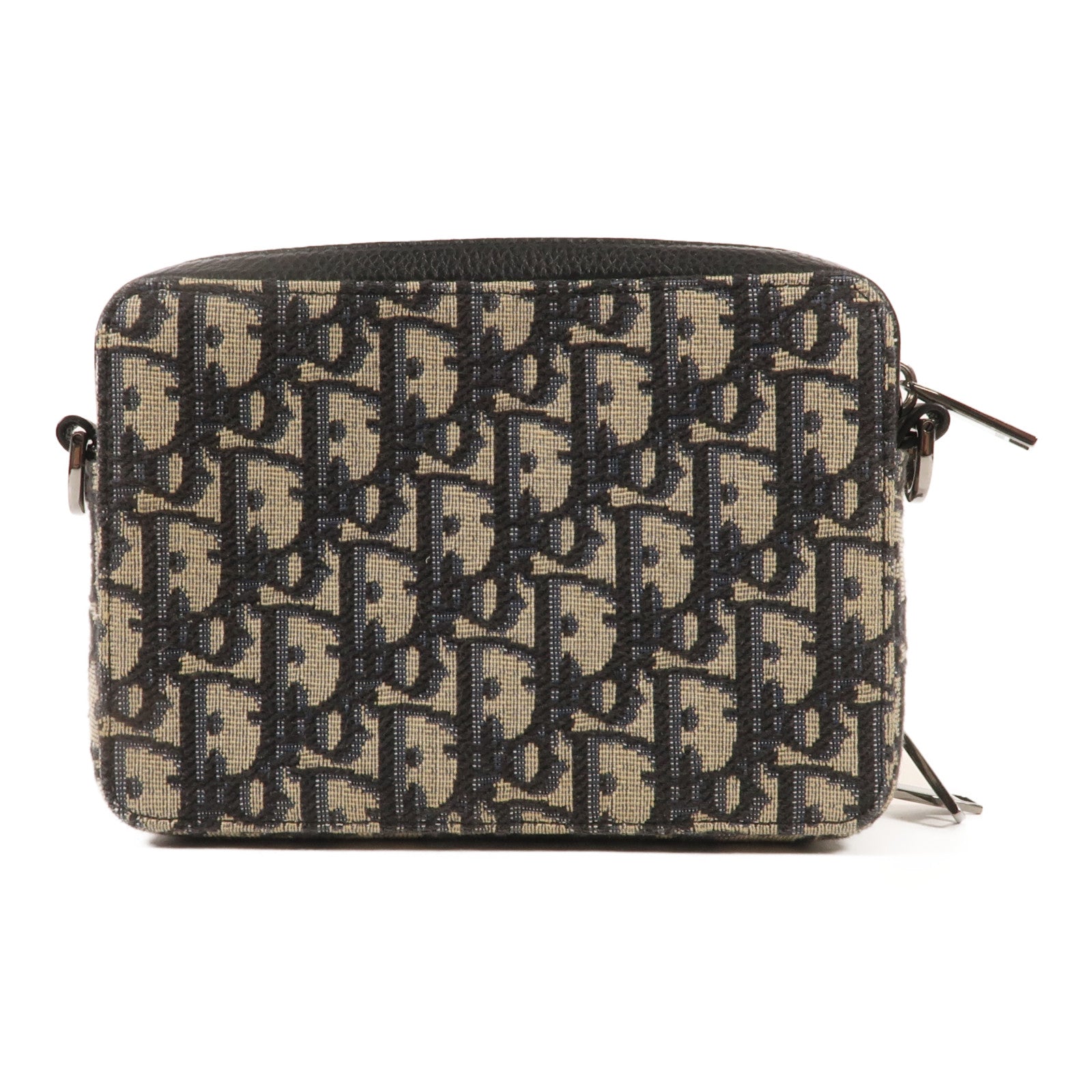 Dior Oblique帆布Zipper Pouch With Strap銀扣肩背袋