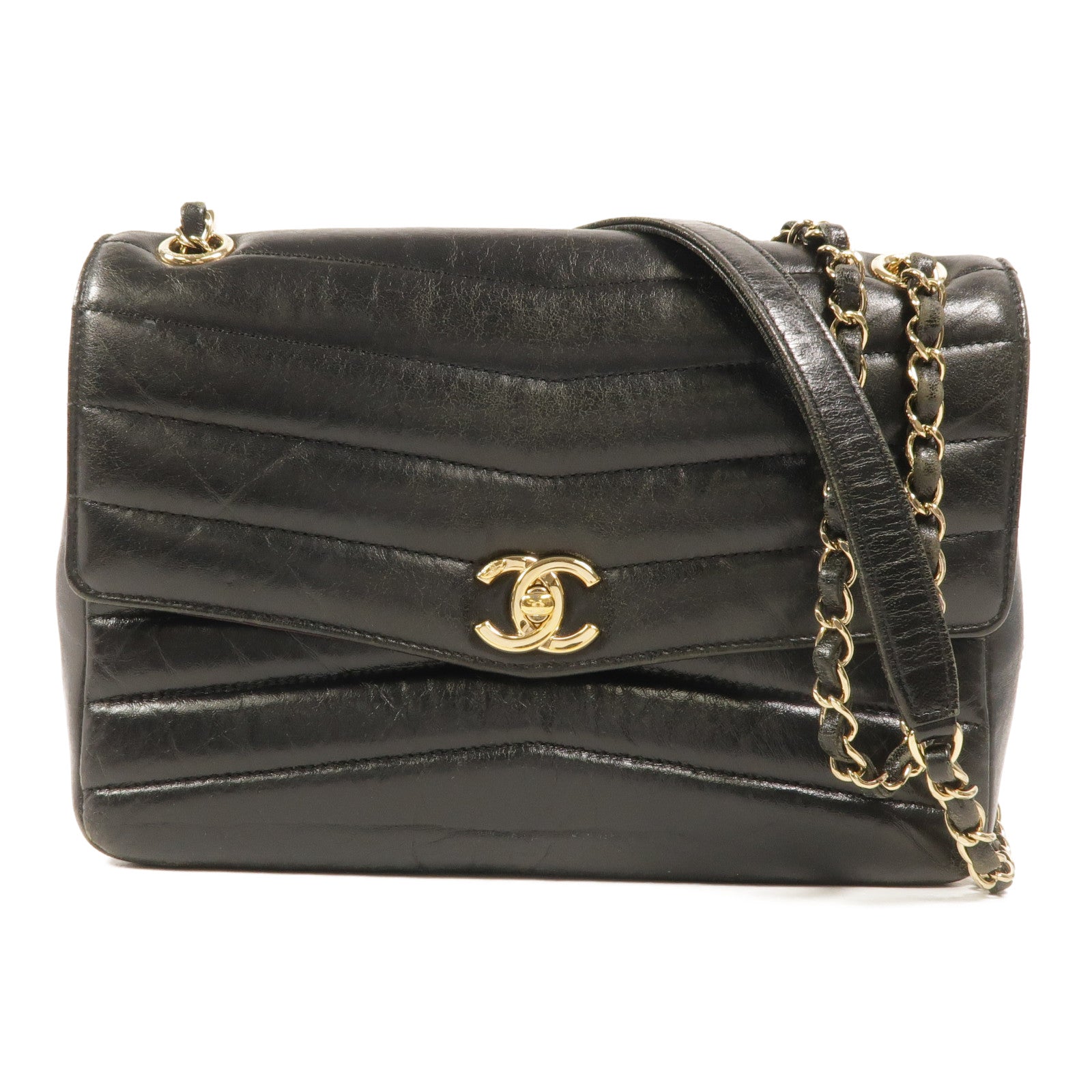 CHANEL 羊皮皮革Chain Shoulder鏈帶肩背袋