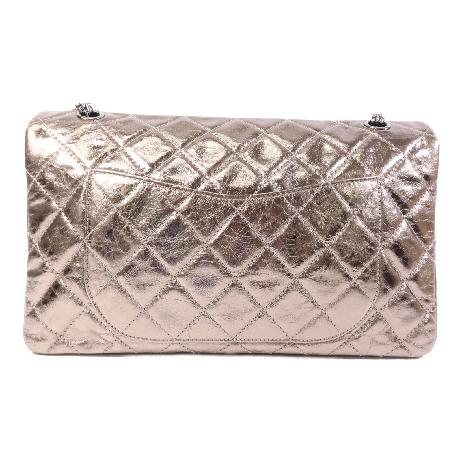 CHANEL 牛皮皮革2.55 Large銀扣鏈帶肩背袋