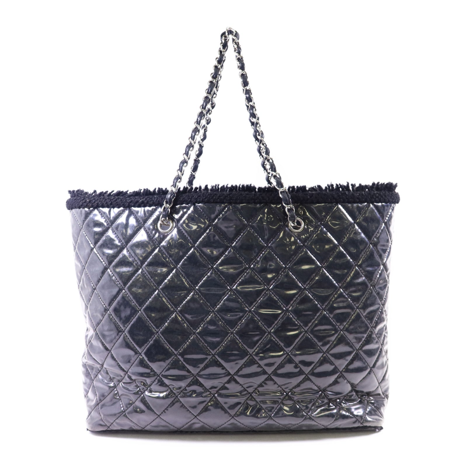 CHANEL PVC Tote Bag銀扣肩背袋