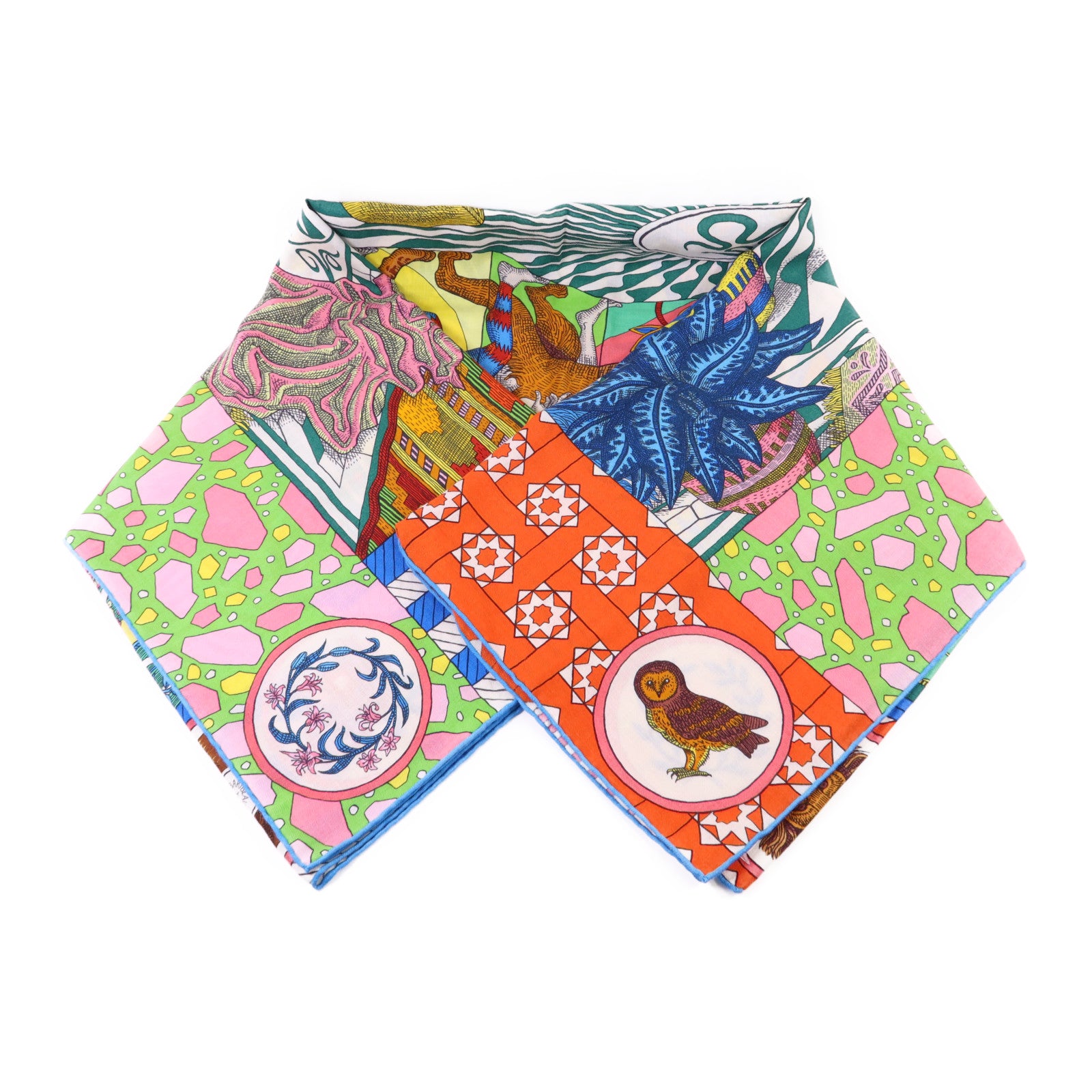 HERMES 羊絨/絲質Scarf 140X140絲巾
