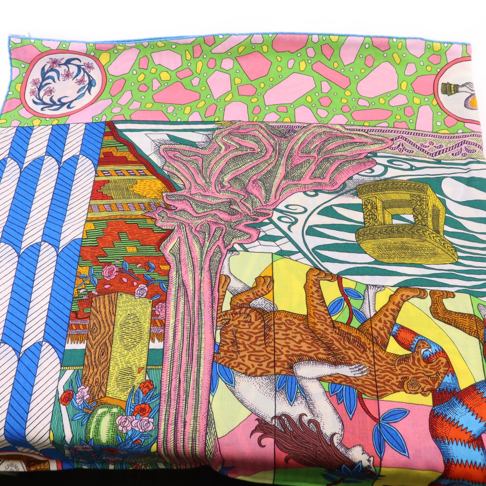 HERMES 羊絨/絲質Scarf 140X140絲巾