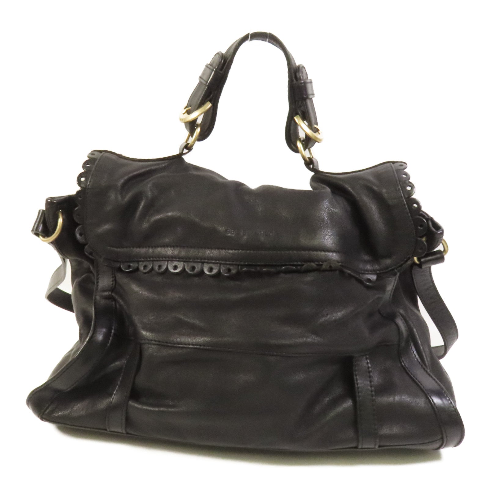 SEE BY CHLOE 羊皮皮革Poya Satchel Shoulder Bag金扣手挽肩背兩用袋