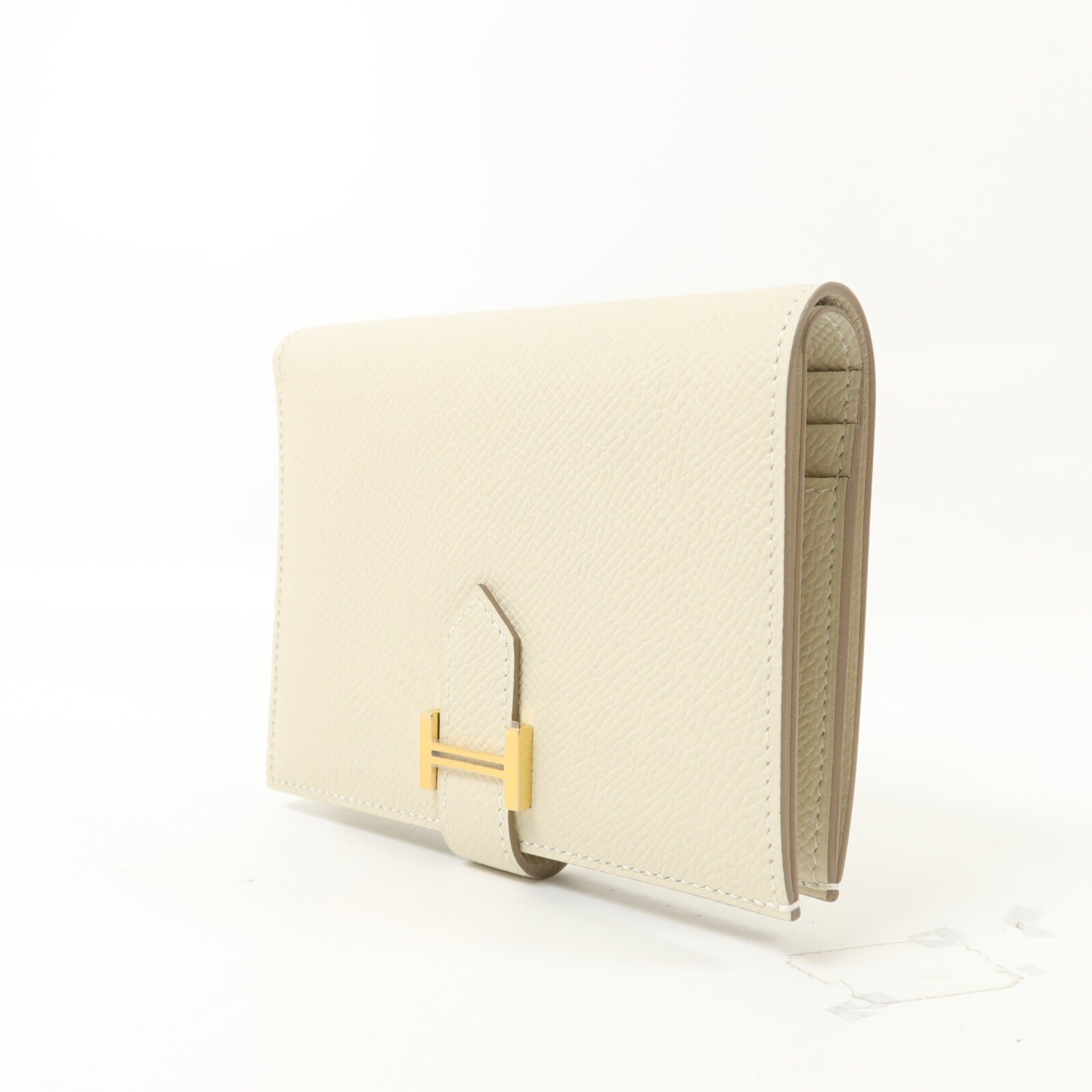 HERMES Epsom皮革Bearn Compact Wallet錢包Craie