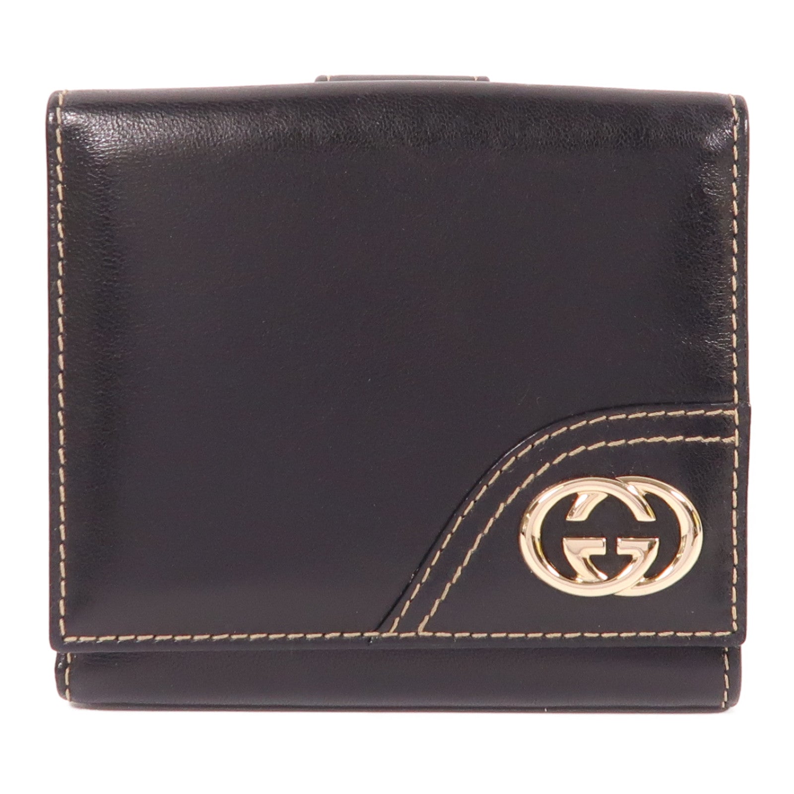 GUCCI 牛皮皮革Wallet銀扣錢包