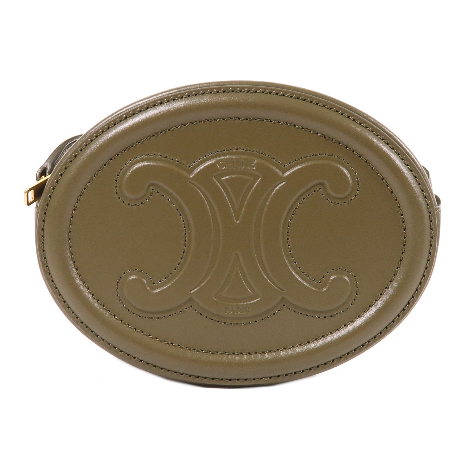 CELINE 牛皮皮革Oval金扣肩背袋