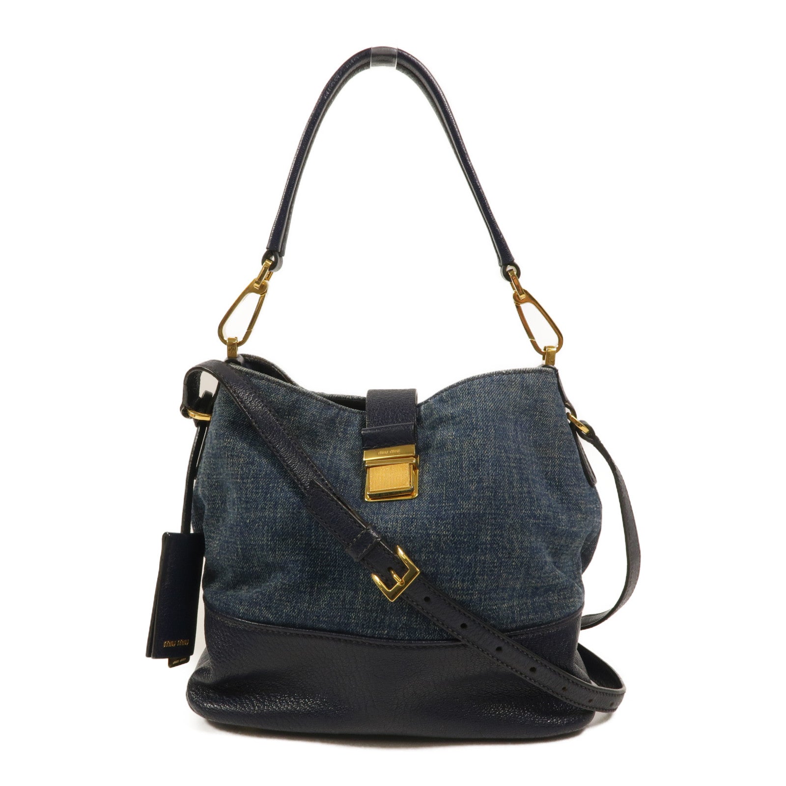 Miu Miu 牛仔布2 Way Shoulder手挽肩背兩用袋