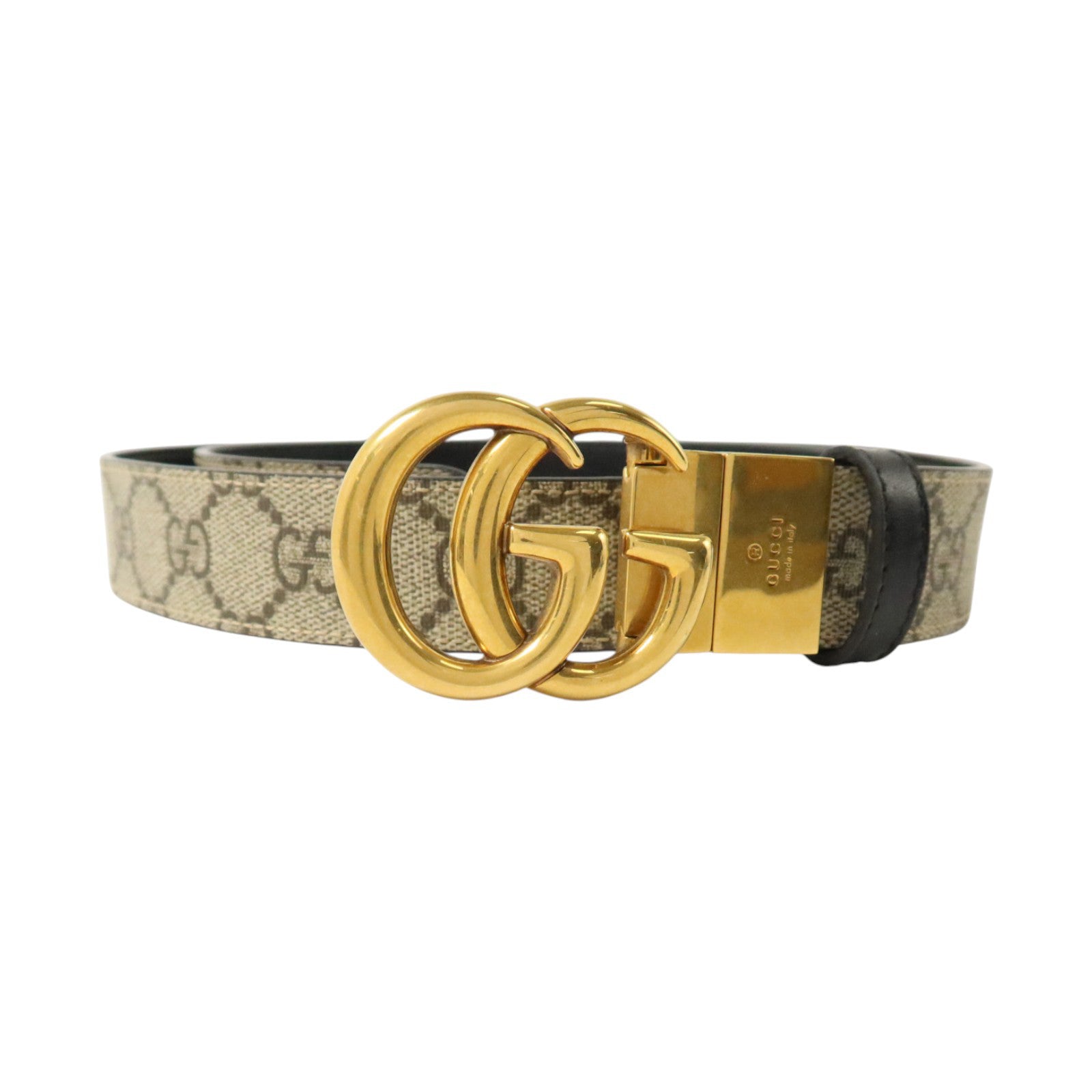 GUCCI 塗層皮革Reversible Belt 100cm金扣皮帶