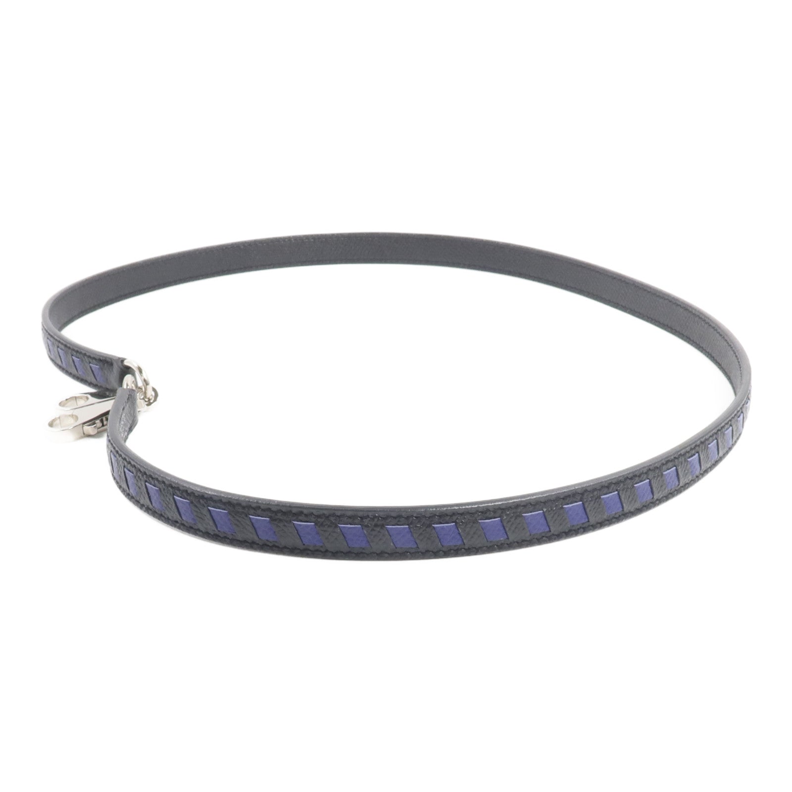 HERMES Epsom皮革Shoulder Strap肩帶Noir/Bleu Saphir