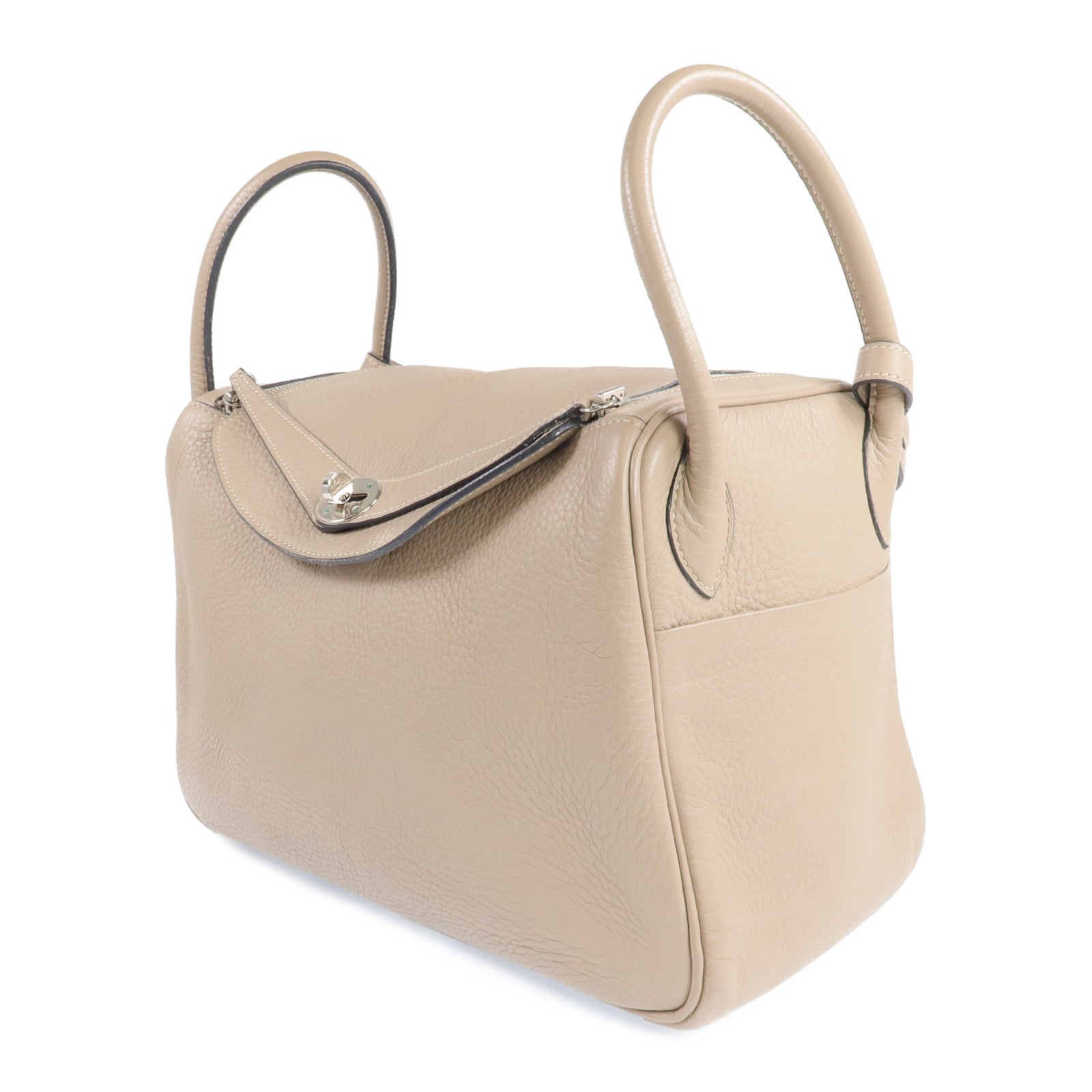 HERMES Clemence皮革Lindy 30銀扣肩背袋