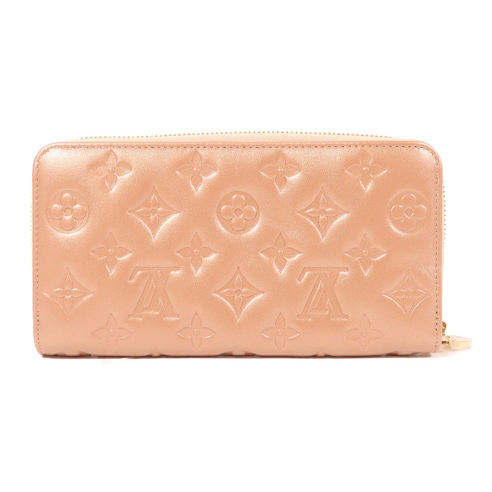 LOUIS VUITTON Monogram Embossed Zippy Wallet Coussin金扣長錢包