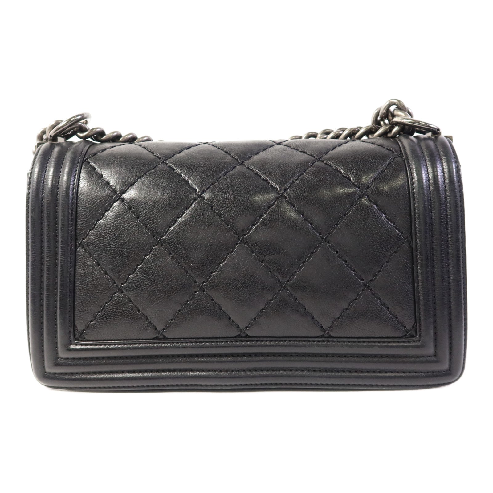 CHANEL 牛皮皮革Boy 25鏈帶肩背袋