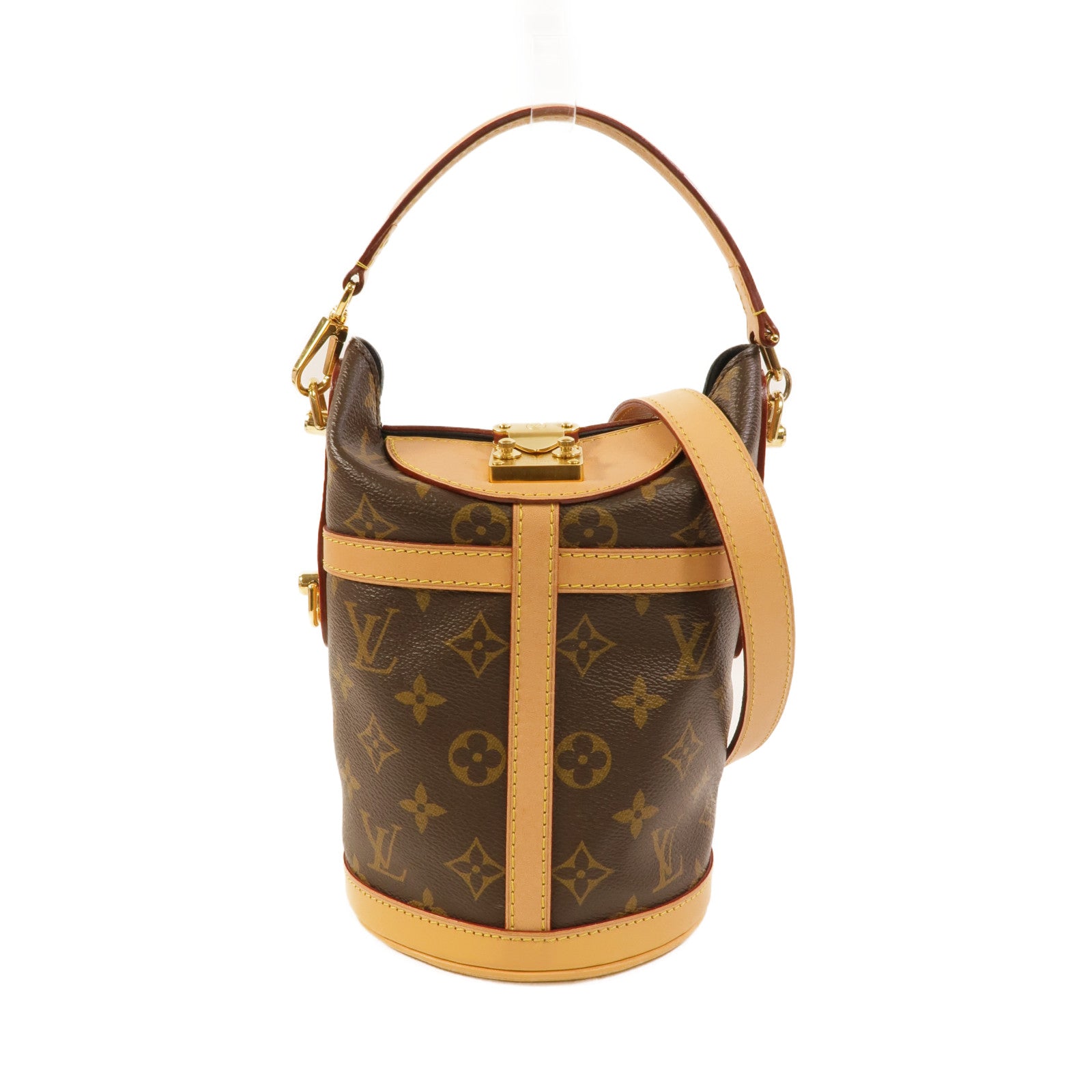 LOUIS VUITTON Monogram Duffle金扣手挽肩背兩用袋棕色