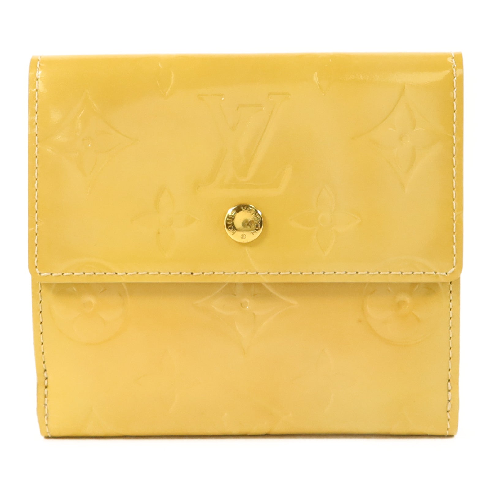 LOUIS VUITTON Monogram Vernis Elise Compact Wallet金扣錢包
