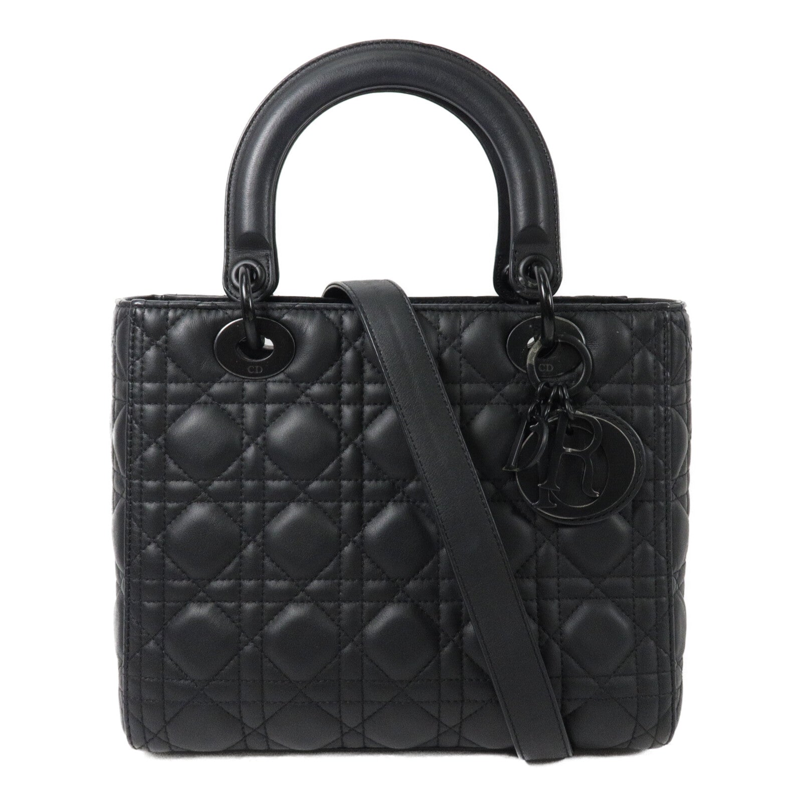 Dior 牛皮皮革Lady Dior Medium手挽肩背兩用袋