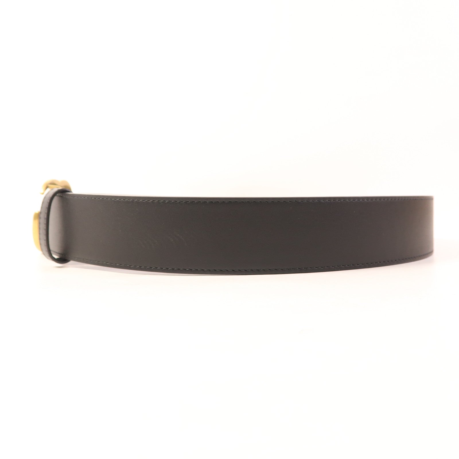 GUCCI GHW GG Belt Calfskin Leather Black