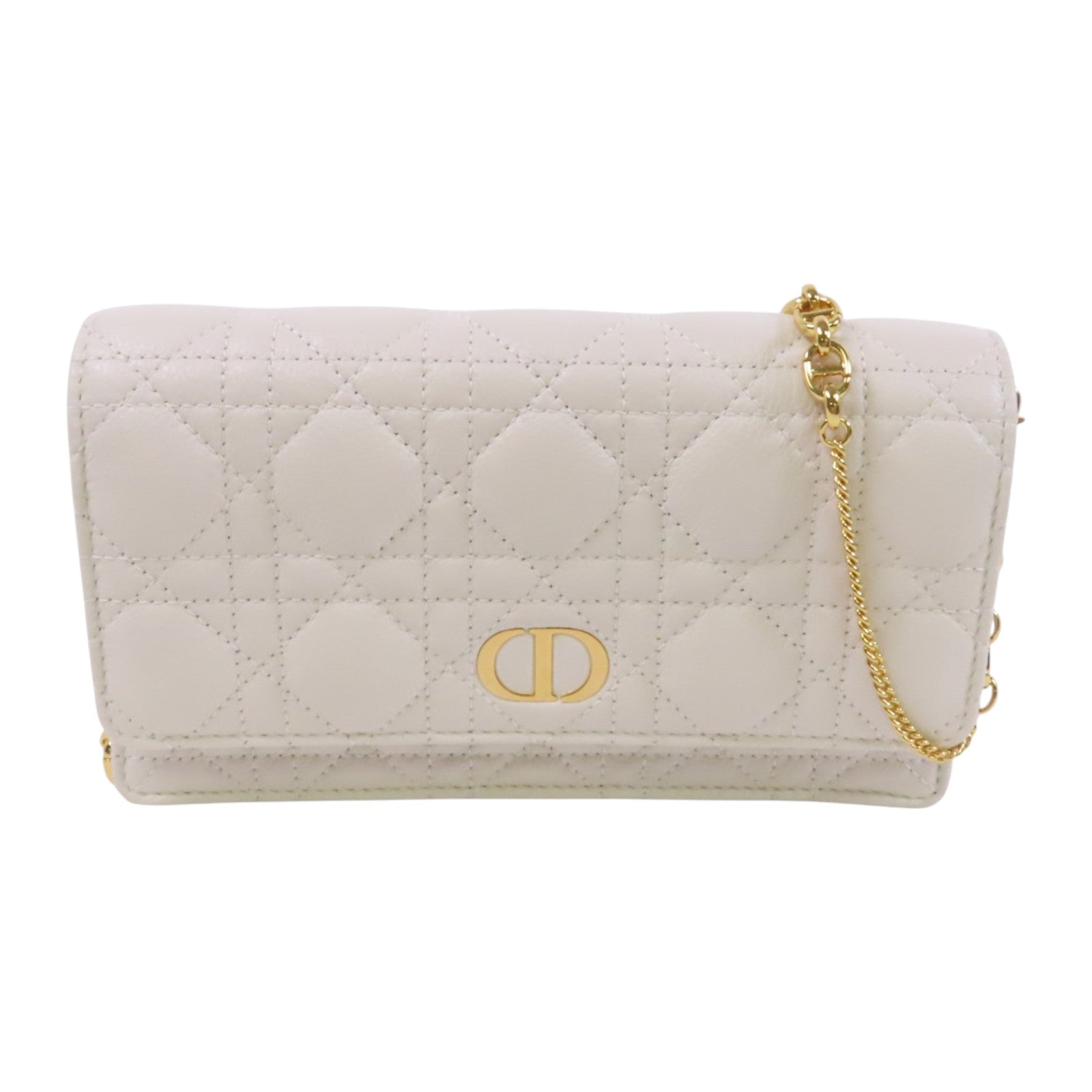 Dior 【激減優惠】牛皮皮革Caro Pouch金扣鏈帶肩背袋