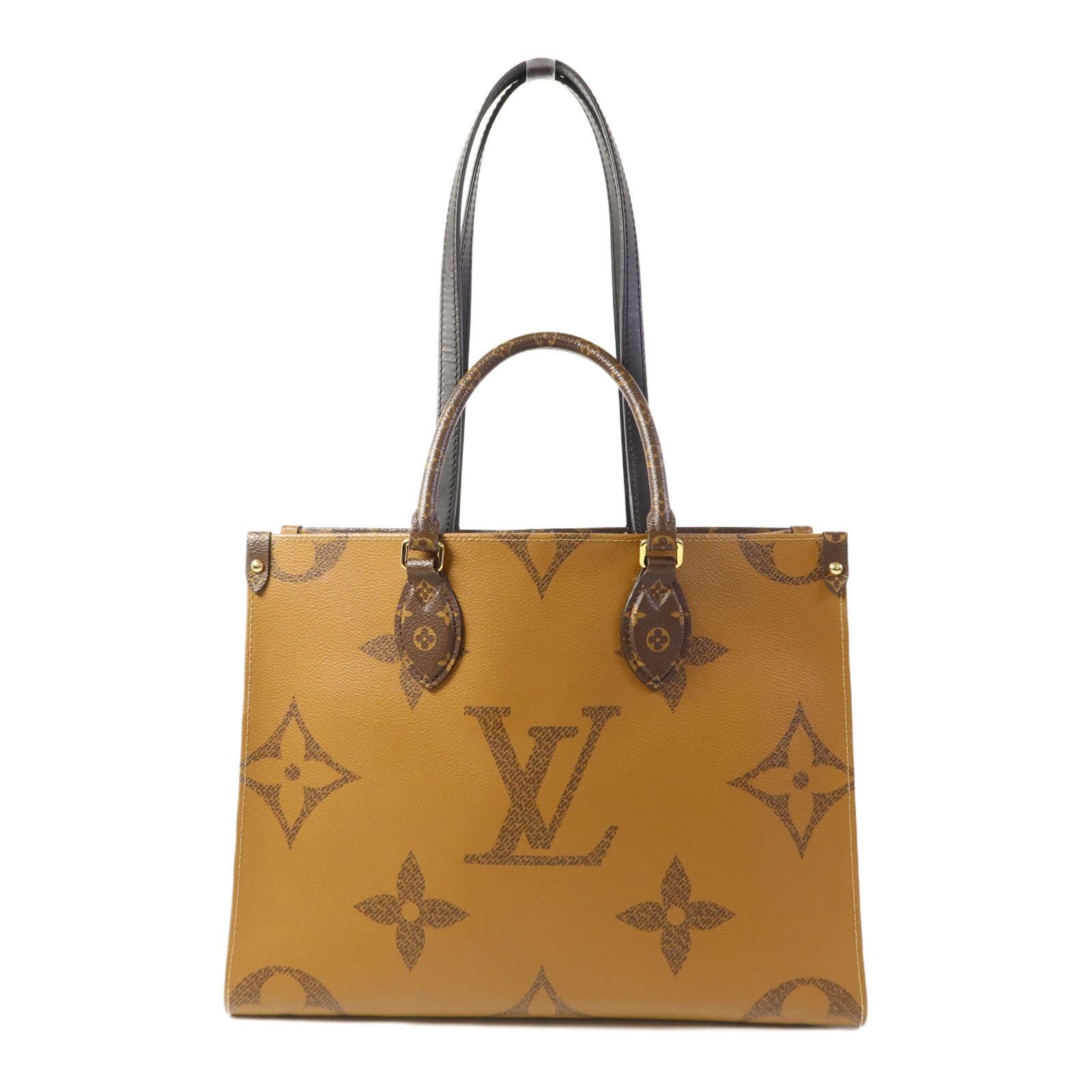 LOUIS VUITTON Monogram Giant On The Go MM金扣手挽肩背兩用袋