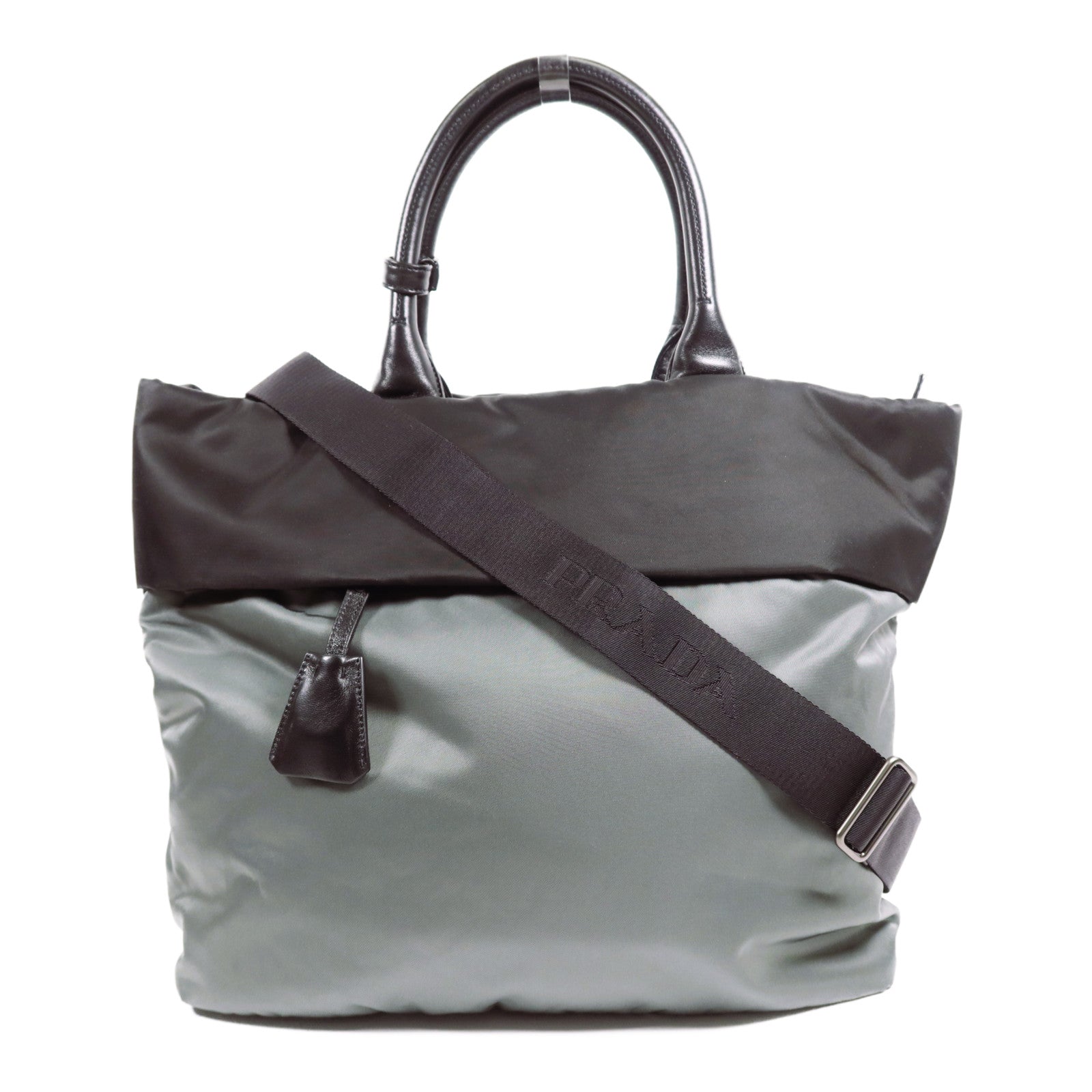 PRADA 尼龍2 Way Shoulder Bag銀扣手挽肩背兩用袋