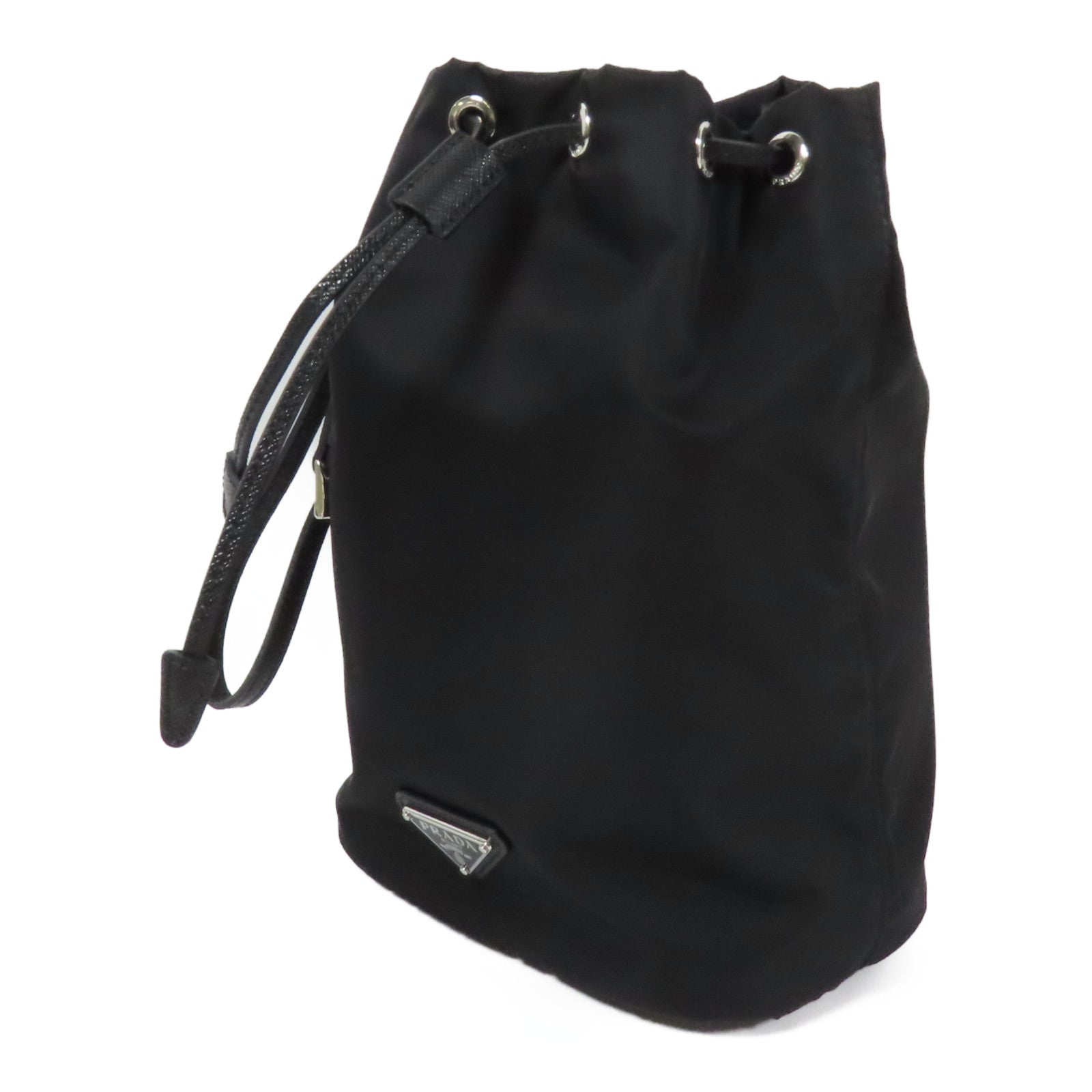 PRADA 尼龍Re-Nylon pouch銀扣手拿包