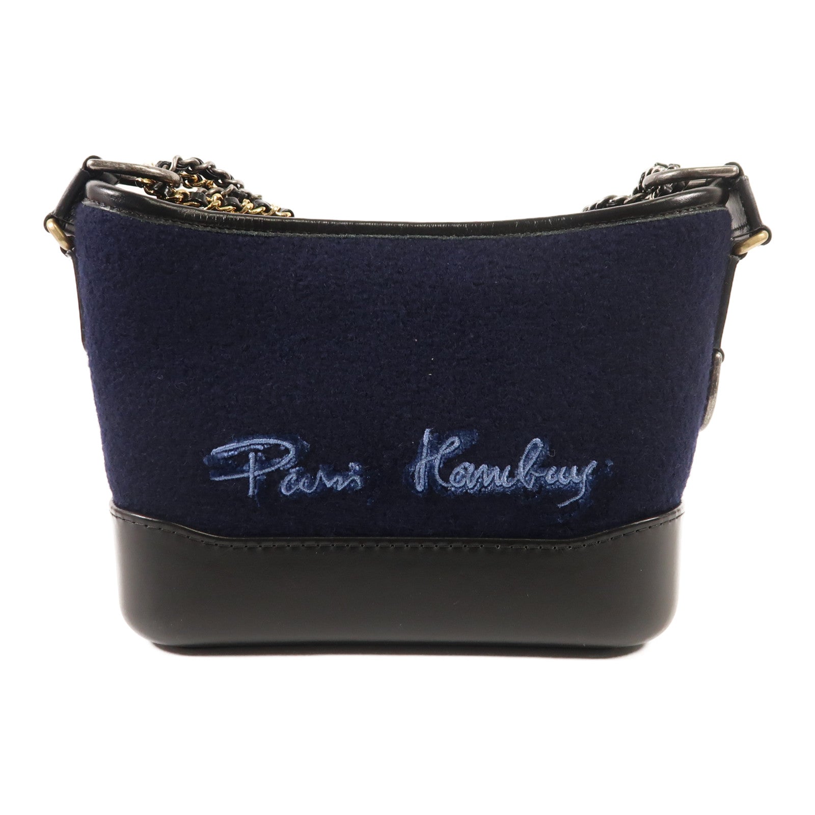 CHANEL 羊毛/皮革Gabrielle Small鏈帶肩背袋