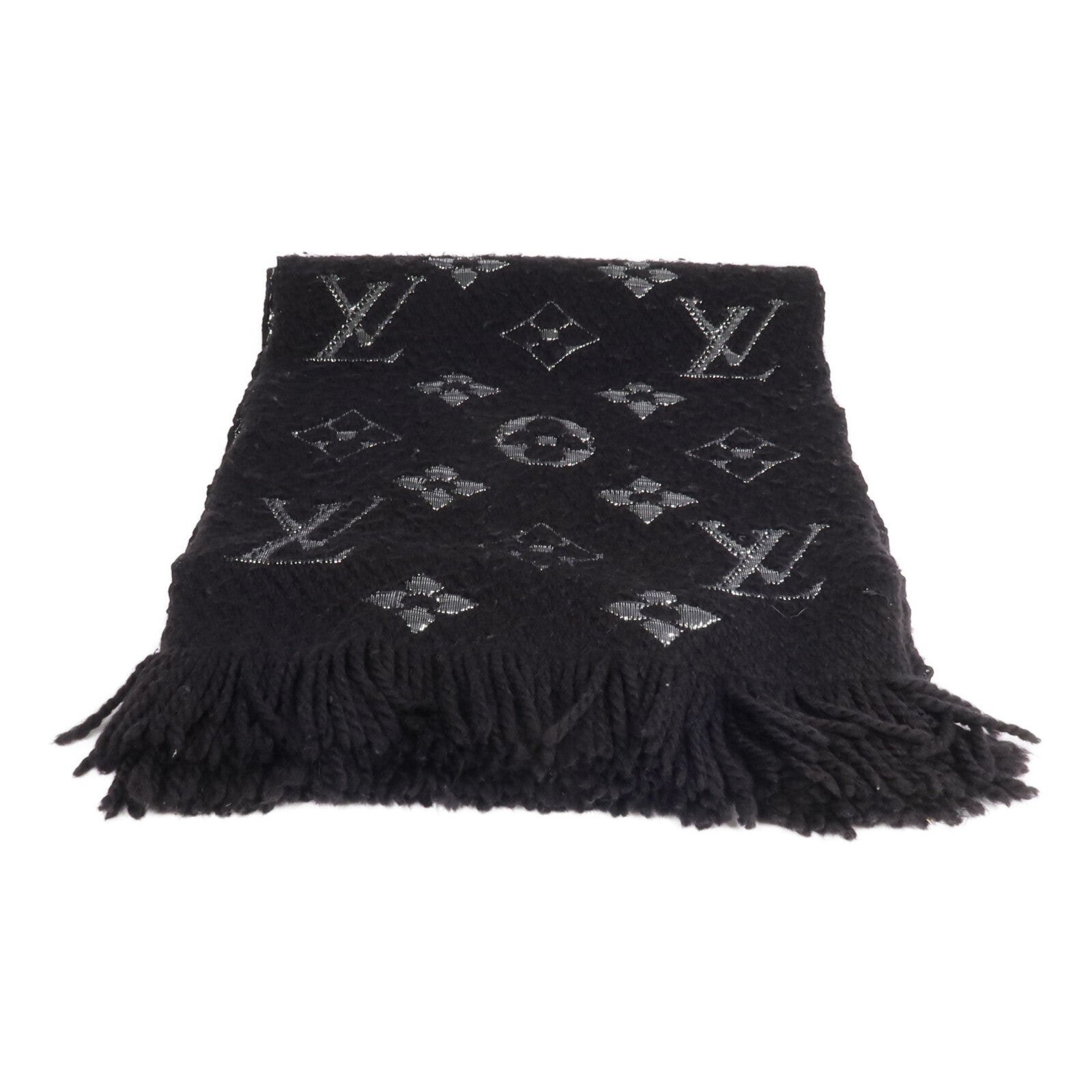 LOUIS VUITTON 羊毛/絲質Echarpe Logomania Shine Scar圍巾