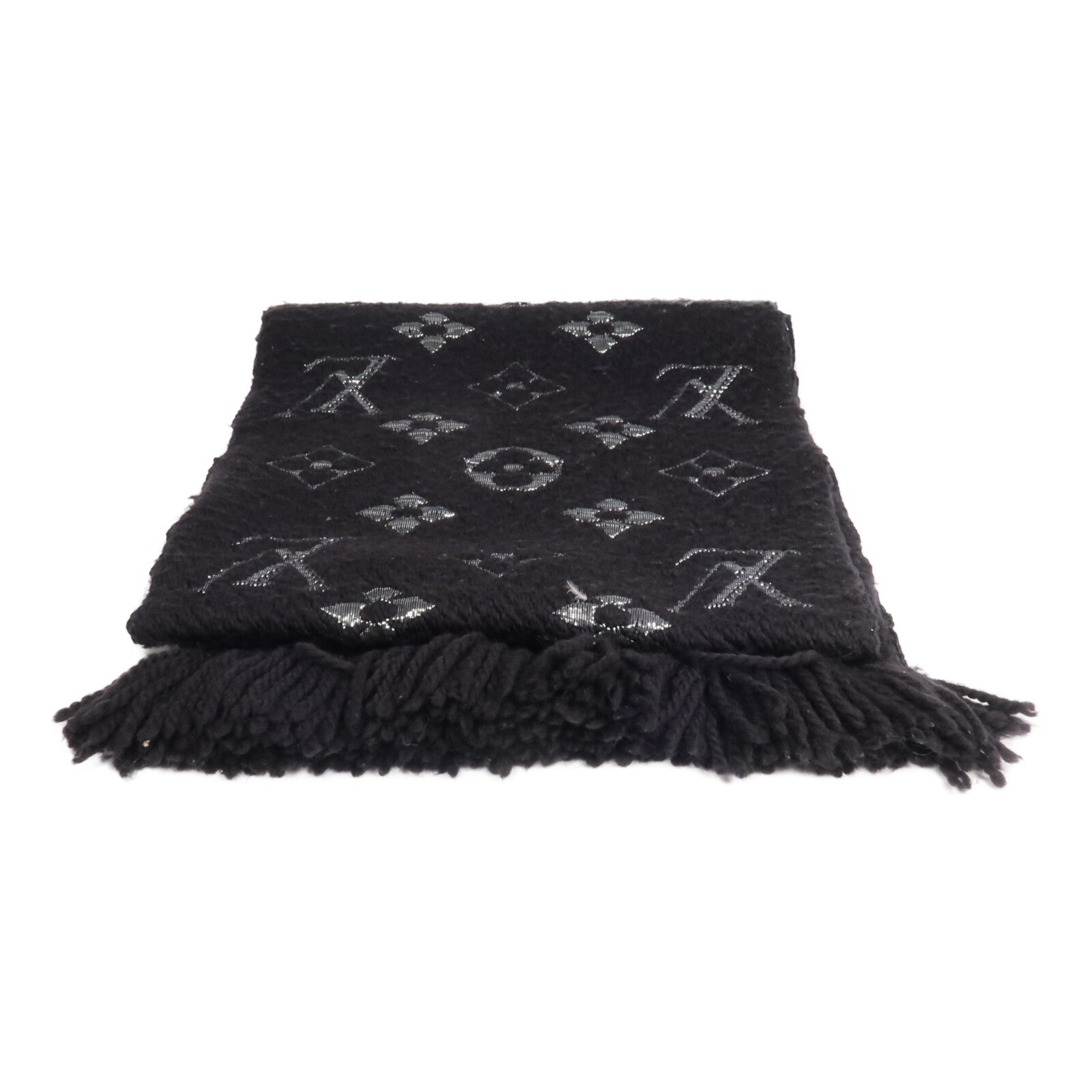 LOUIS VUITTON 羊毛/絲質Echarpe Logomania Shine Scar圍巾