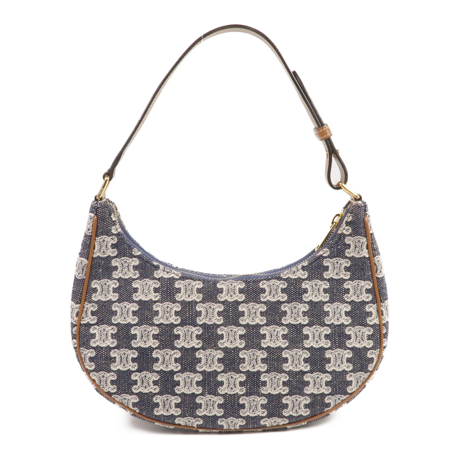 CELINE 牛仔布AVA金扣肩背袋