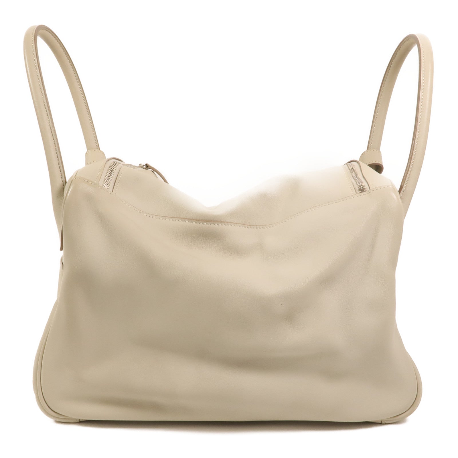 HERMES Swift皮革Lindy 34銀扣手挽肩背兩用袋Gris Perle