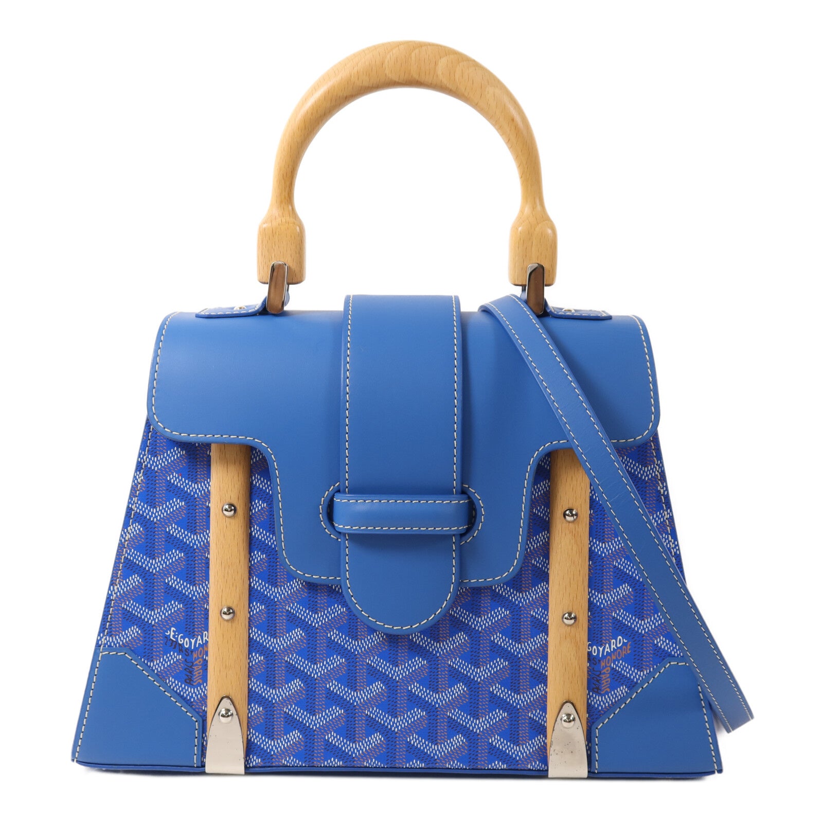 GOYARD 塗層帆布Saigon PM銀扣手挽肩背兩用袋