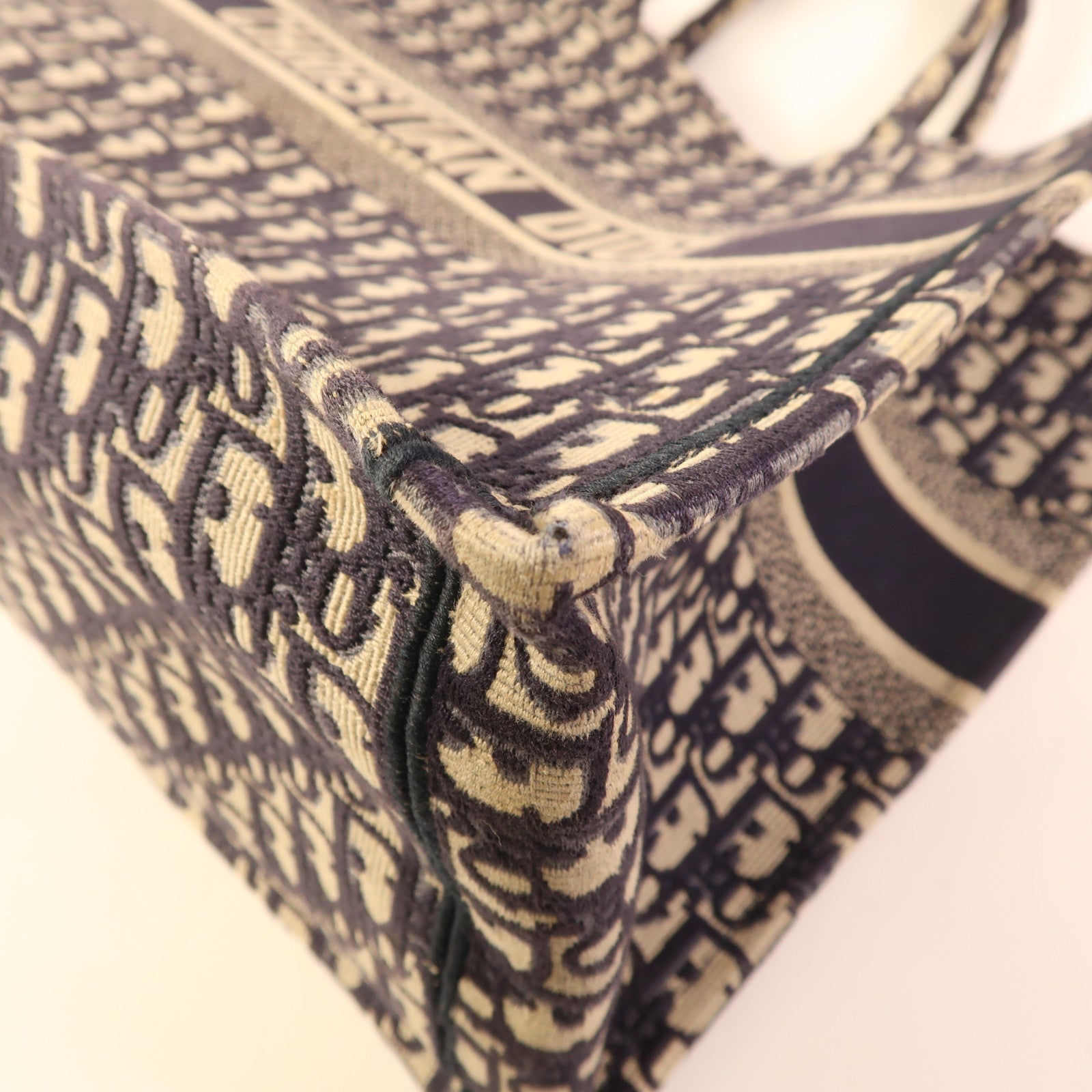 Dior CD Book Tote Shoulder Bag M1286 Canvas Blue Beige