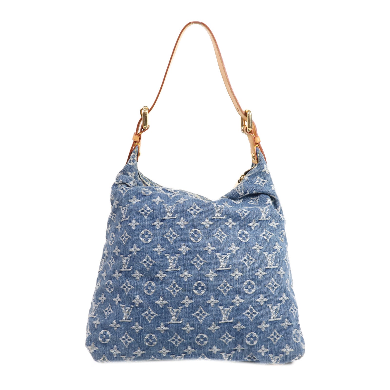 LOUIS VUITTON Monogram Denim Baggy GM金扣肩背袋