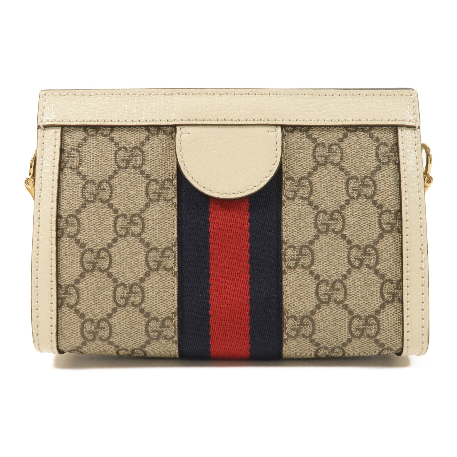 GUCCI 塗層帆布Ophidia GG金扣鏈帶肩背袋