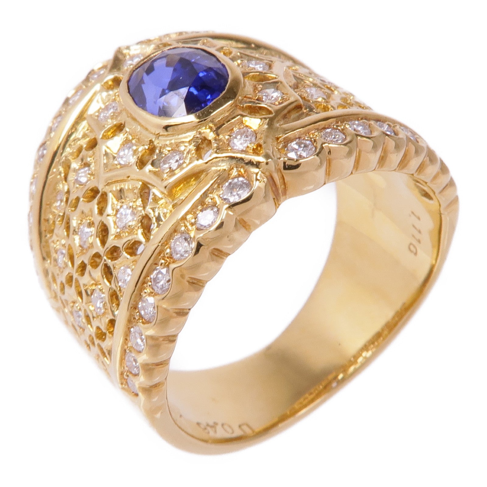 JEWELRY 18K黃金Sapphire Diamond Ring藍寶石/鑽石戒指US#6